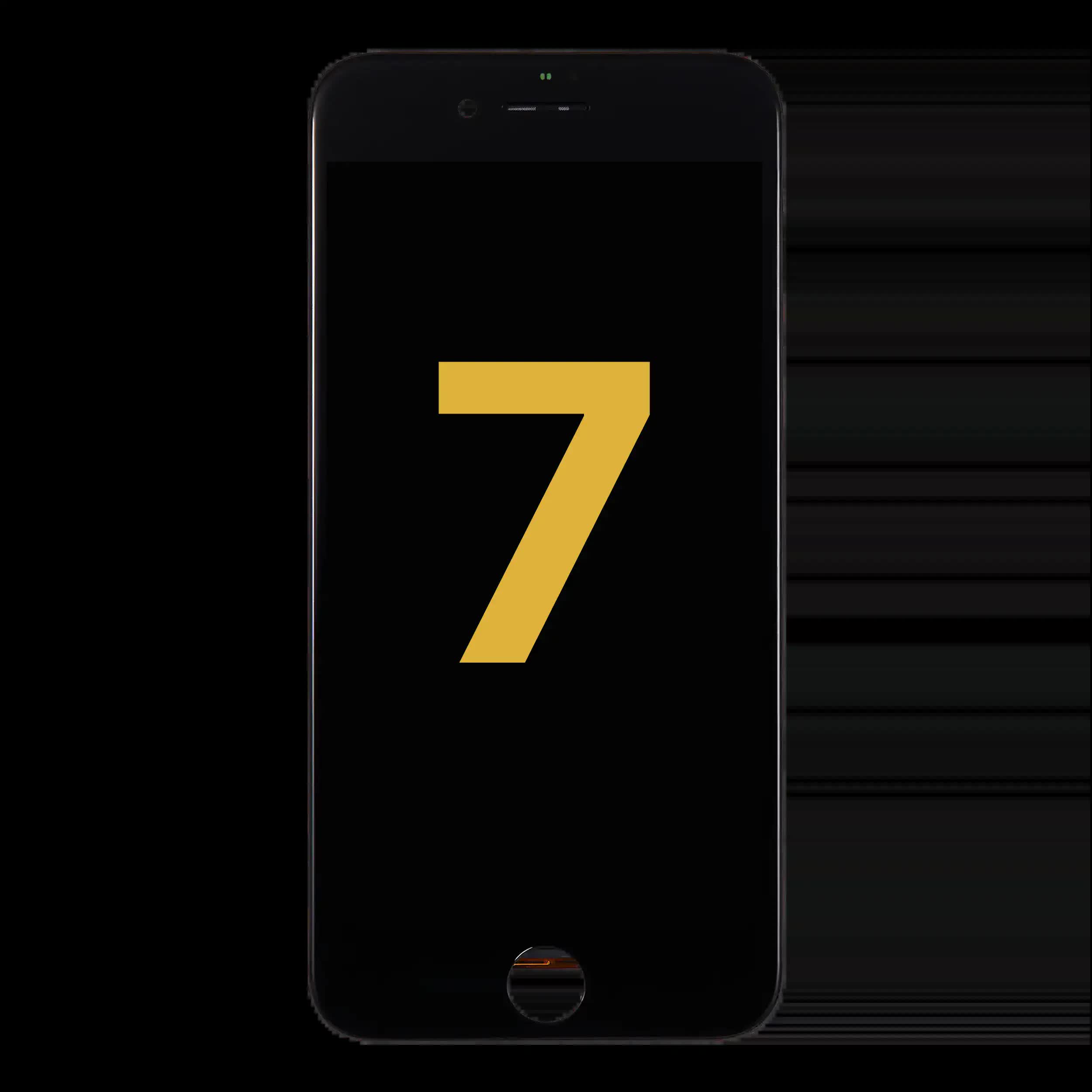 LCD Display mit Stahlplatte für iPhone 7 (professionell aufgearbeitet) (Black (Schwarz))