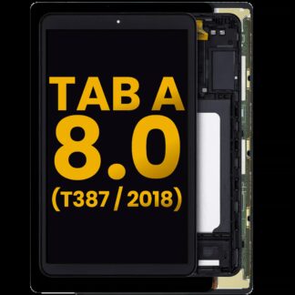 LCD Display mit Rahmen für Samsung Galaxy Tab A 8.0" (T387) (2018) (professionell aufgearbeitet) (Black (Schwarz))