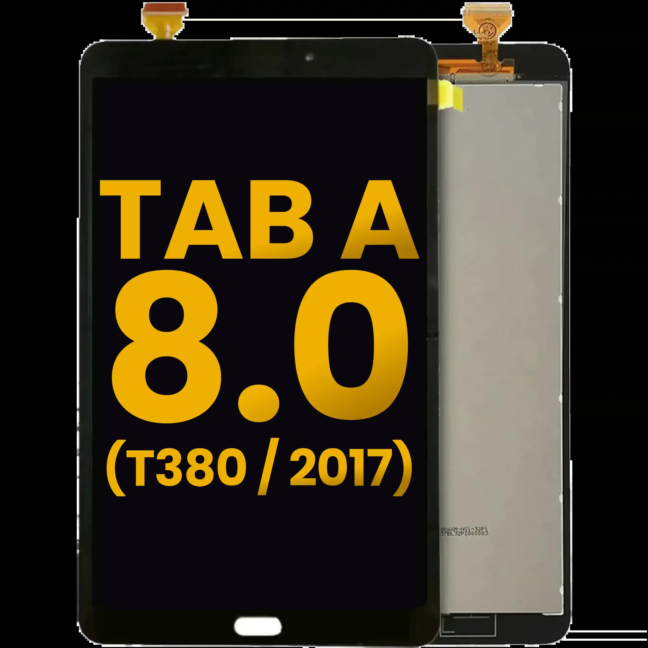 LCD Display ohne Rahmen für Samsung Galaxy Tab A 8.0" (2017) (T380) (WiFi Version) (professionell aufgearbeitet) (Black (Schwarz))