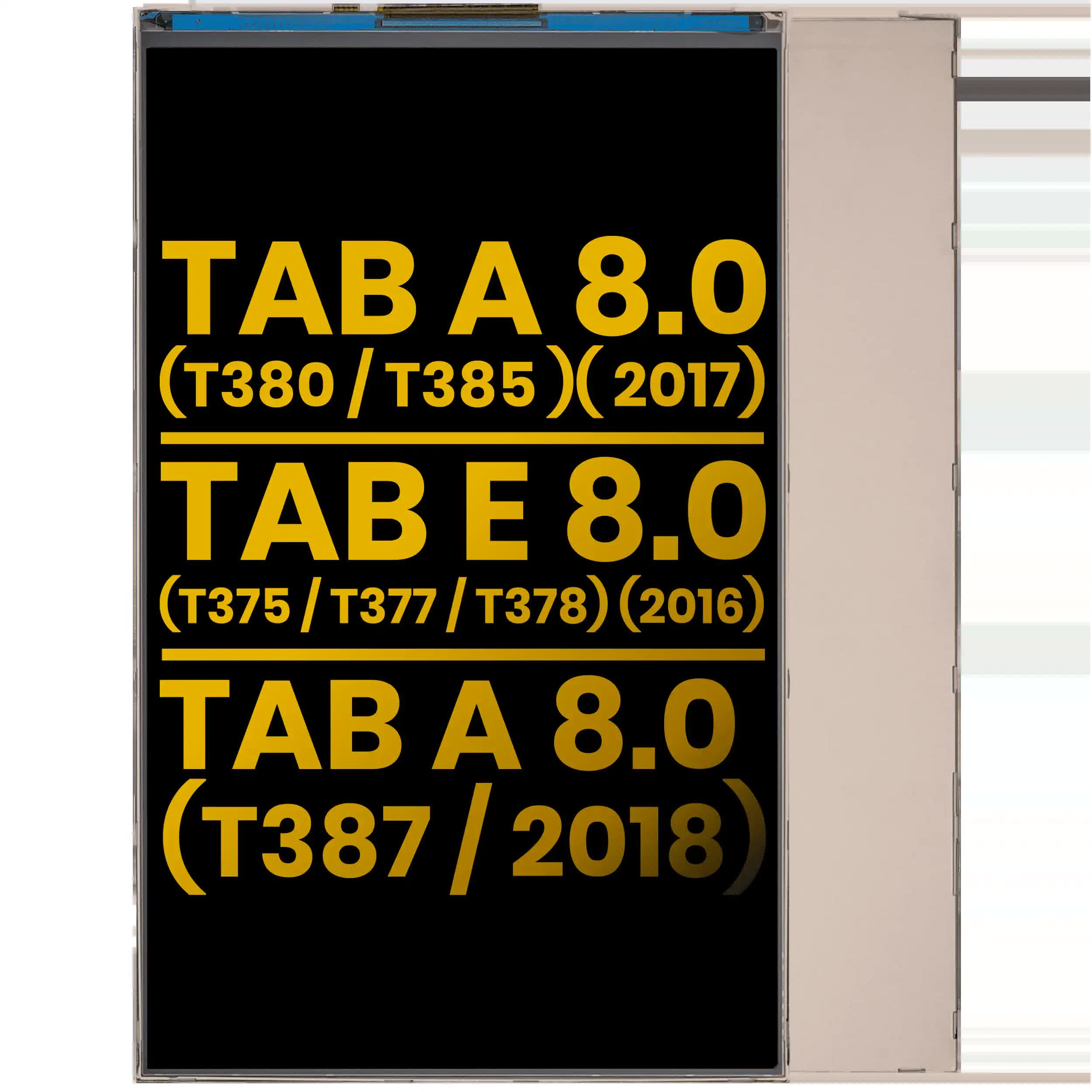 LCD einzeln für Samsung Galaxy Tab A 8.0" (2017) (T380 / T385) / Tab A 8.0" (2018) (T387) / Tab E 8.0" (2016) (T375 / T377 / T378) (professionell aufgearbeitet)