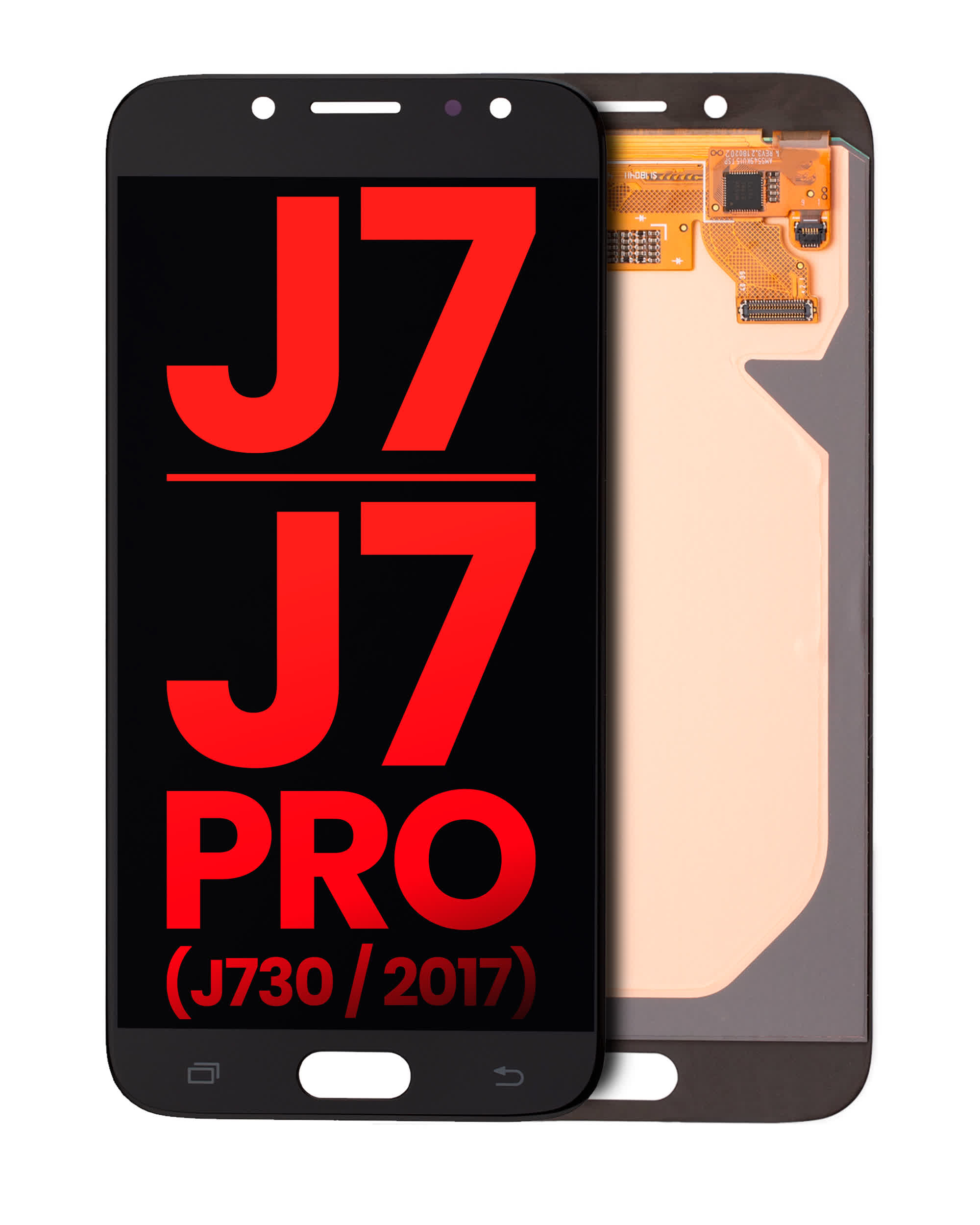 OLED Display ohne Rahmen für Samsung Galaxy J7 / J7 Pro (J730 / 2017) (Aftermarket Plus) (Black (Schwarz))