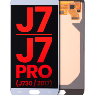 OLED Display ohne Rahmen für Samsung Galaxy J7 / J7 Pro (J730 / 2017) (Aftermarket Plus) (Blue / Gray)