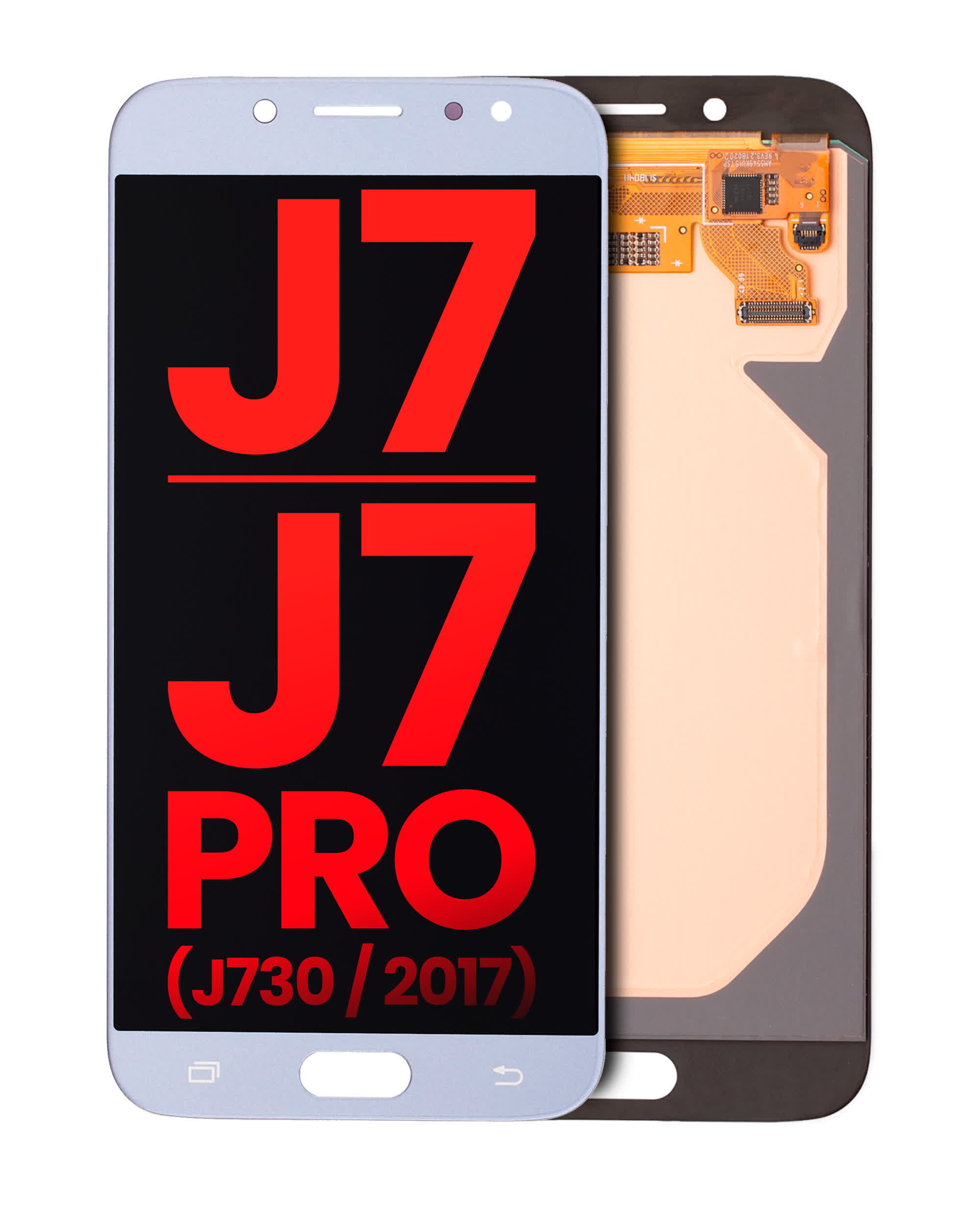 OLED Display ohne Rahmen für Samsung Galaxy J7 / J7 Pro (J730 / 2017) (Aftermarket Plus) (Blue / Gray)