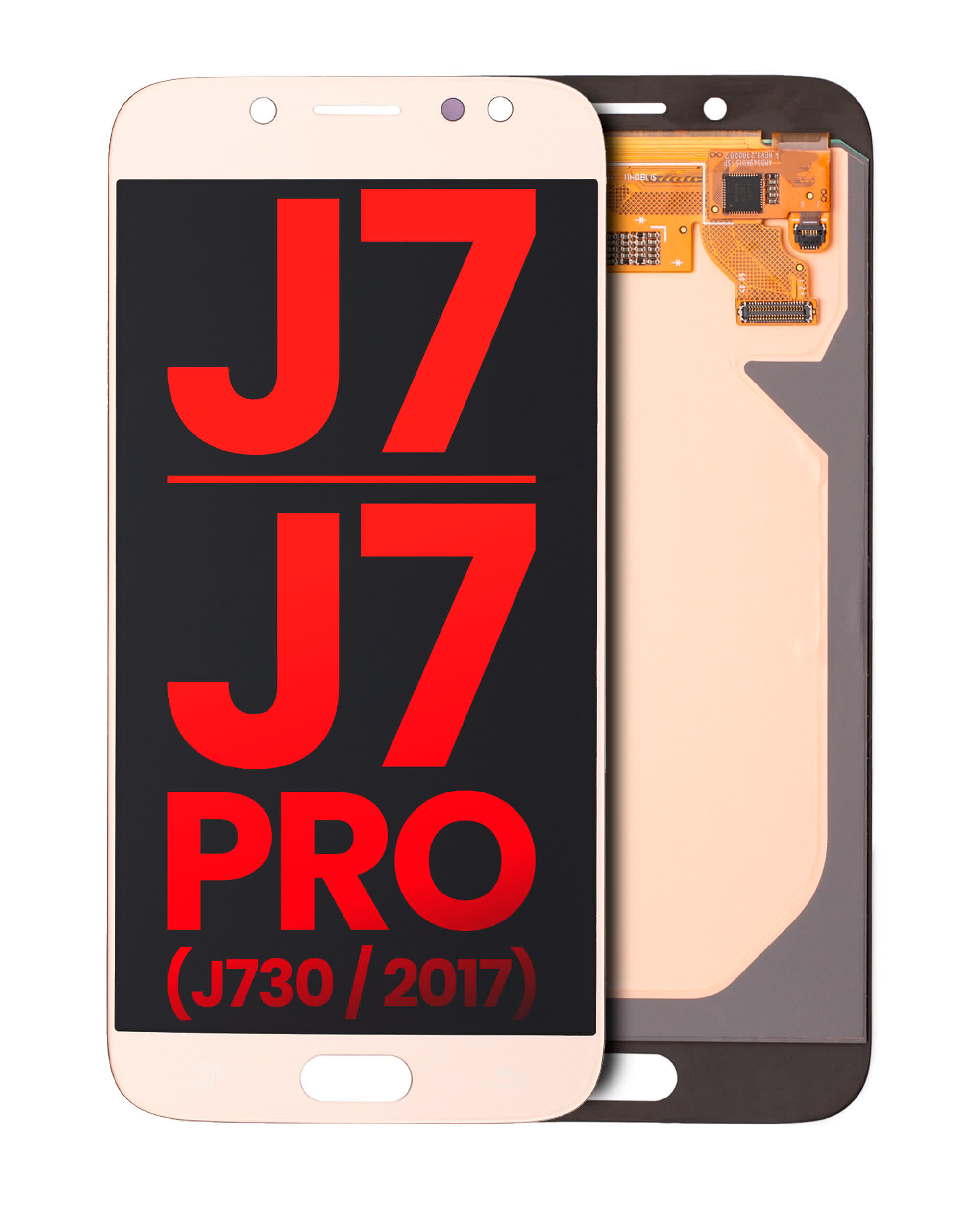 OLED Display ohne Rahmen für Samsung Galaxy J7 / J7 Pro (J730 / 2017) (Aftermarket Plus) (Gold)