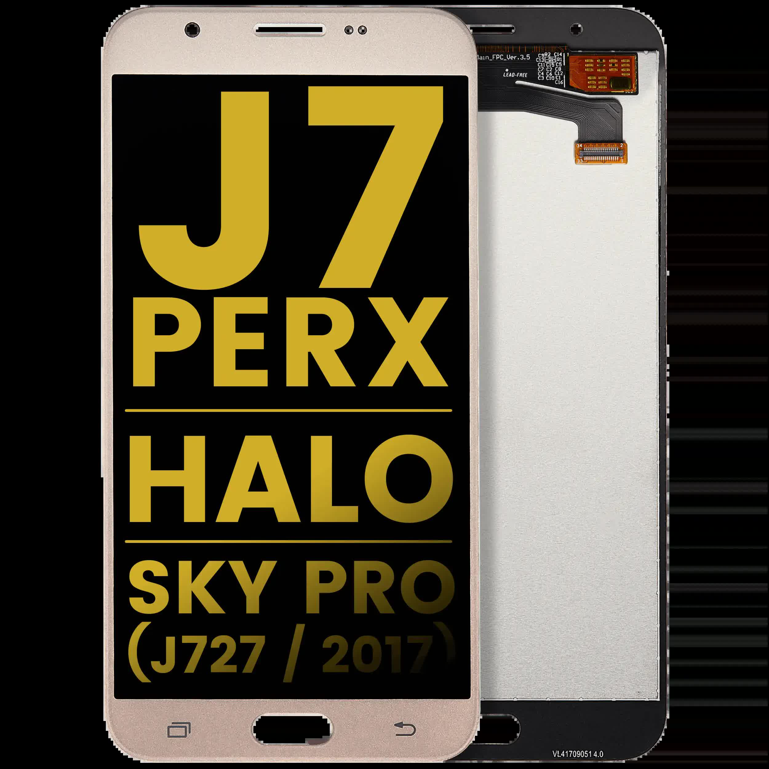LCD Display ohne Rahmen für Samsung Galaxy J7 Perx / Halo / Sky Pro (J727 / 2017) (professionell aufgearbeitet) (Gold)