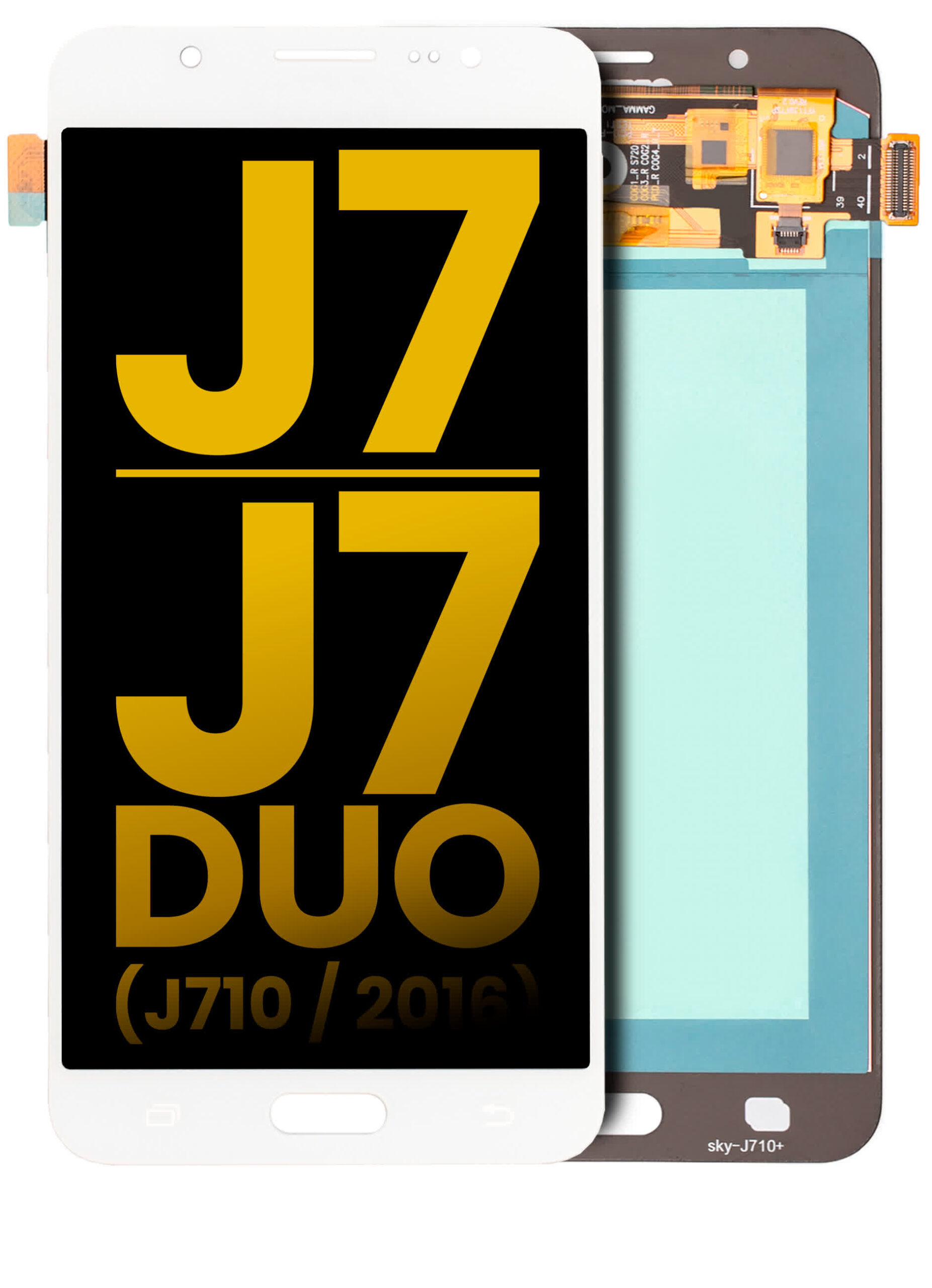 OLED Display ohne Rahmen für Samsung Galaxy J7 / J7 Duo (J710 / 2016) (professionell aufgearbeitet) (White (Weiß))
