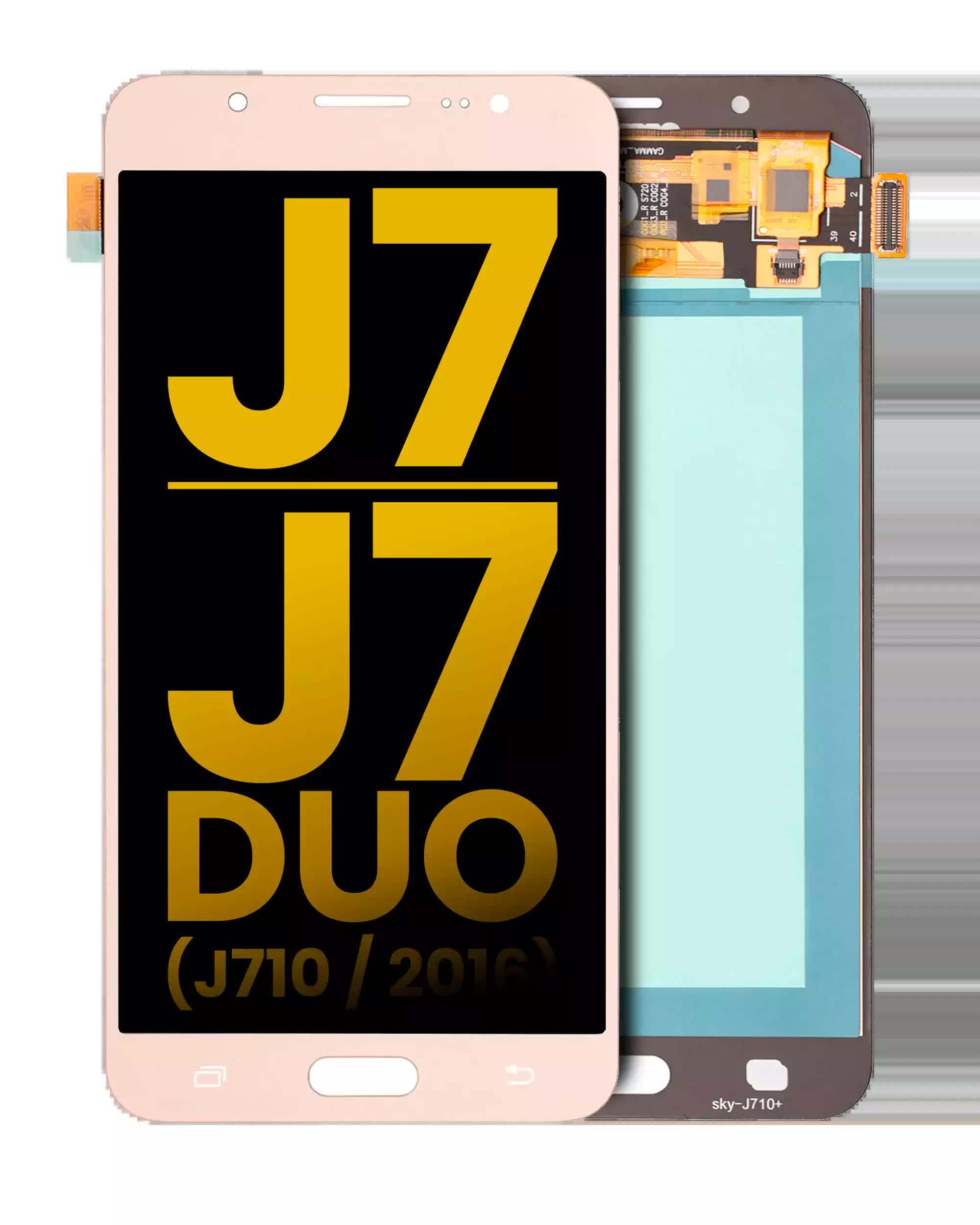 OLED Display ohne Rahmen für Samsung Galaxy J7 / J7 Duo (J710 / 2016) (professionell aufgearbeitet) (Gold)