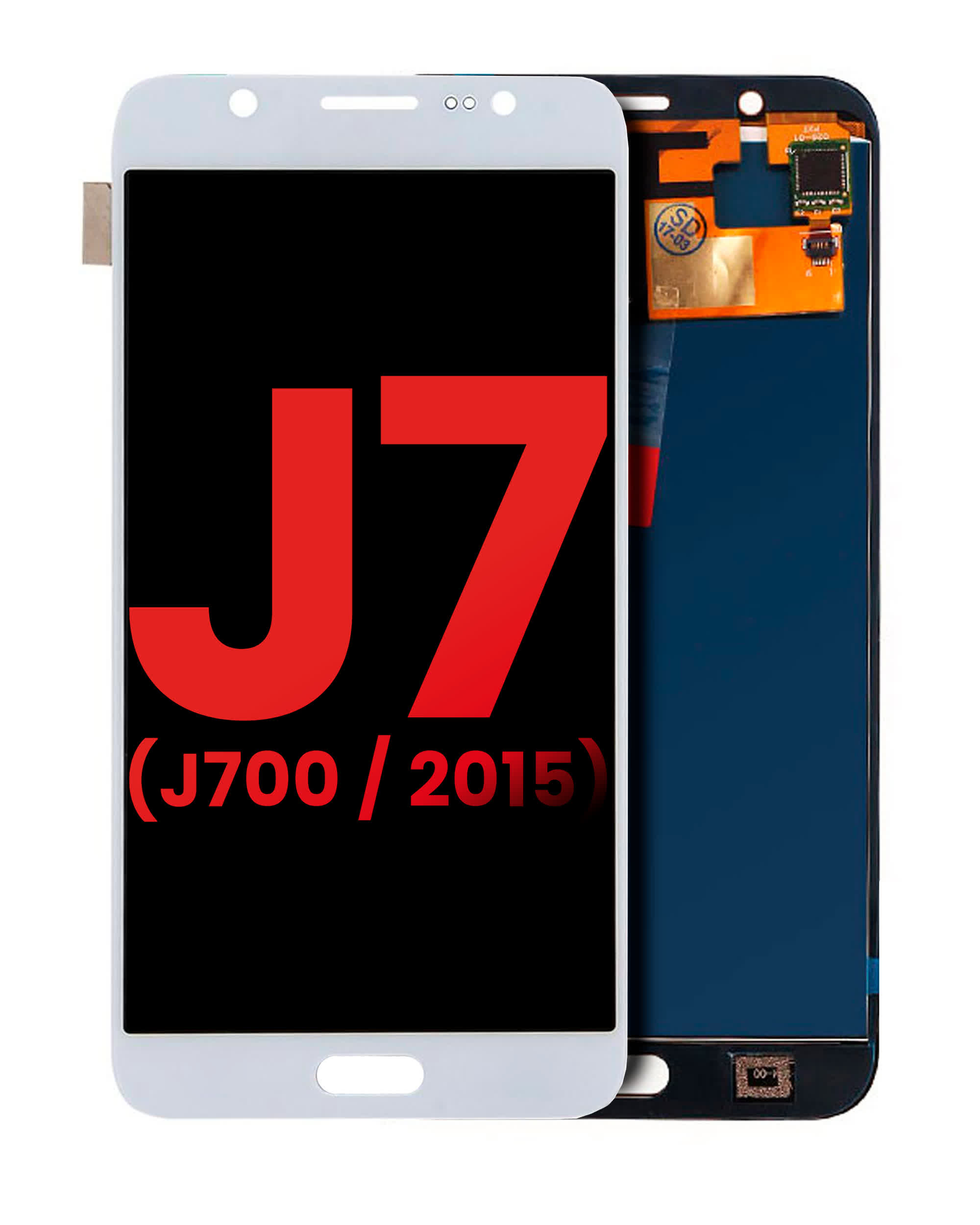 OLED Display ohne Rahmen für Samsung Galaxy J7 (J700 / 2015) (Aftermarket Plus) (White (Weiß))