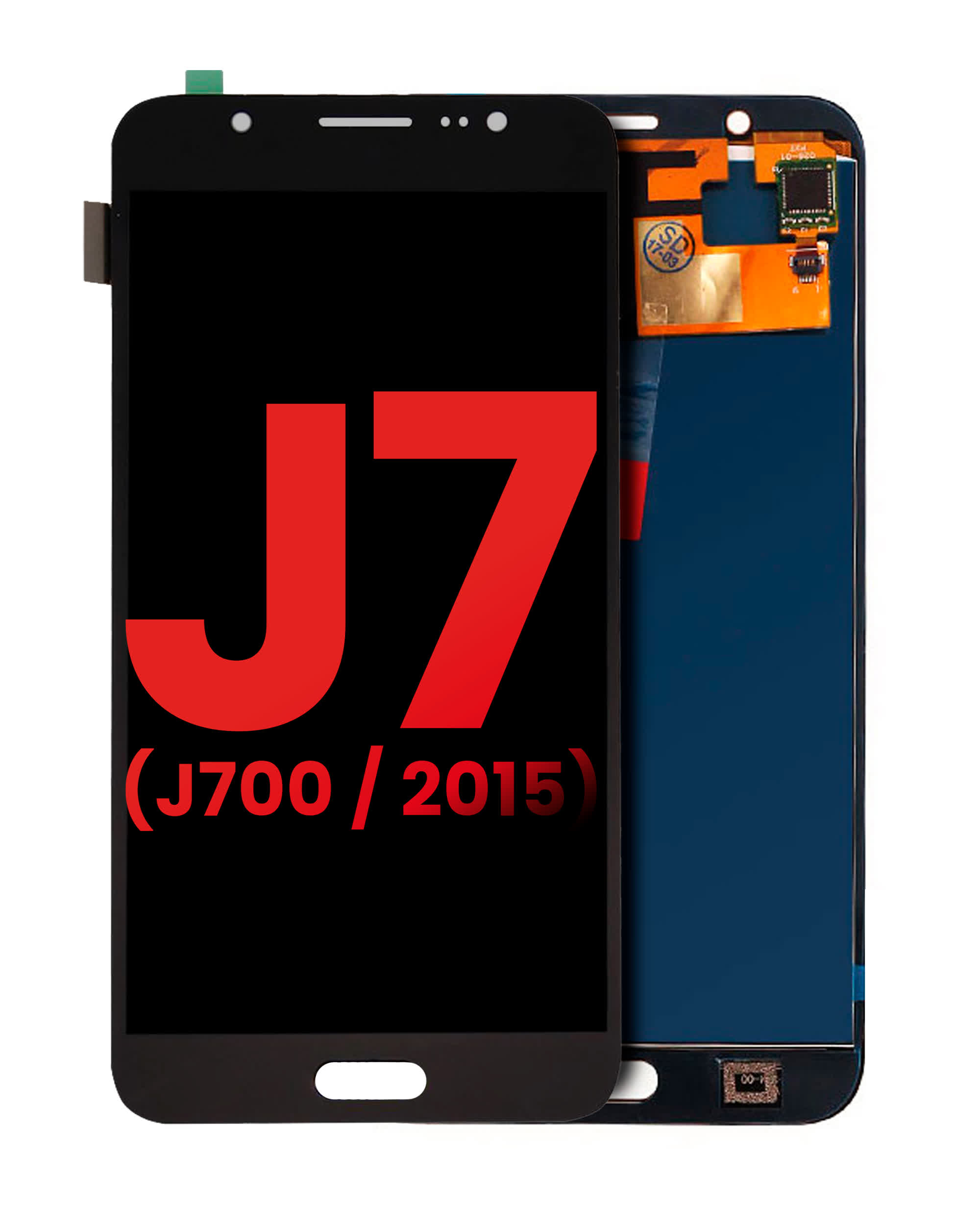OLED Display ohne Rahmen für Samsung Galaxy J7 (J700 / 2015) (Aftermarket Plus) (Black (Schwarz))