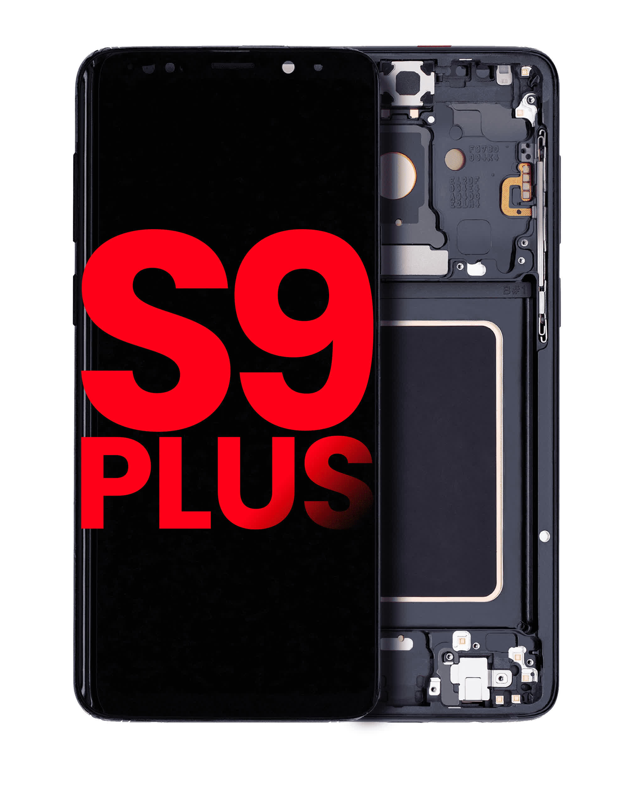 OLED Display mit Rahmen für Samsung Galaxy S9 Plus (Aftermarket Plus) (Midnight Black (Schwarz))
