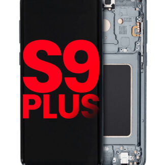 OLED Display mit Rahmen für Samsung Galaxy S9 Plus (Aftermarket Plus) (Titanium Gray (Grau))