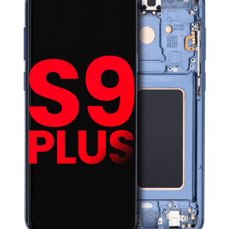 OLED Display mit Rahmen für Samsung Galaxy S9 Plus (Aftermarket Plus) (Coral Blue (Blau))