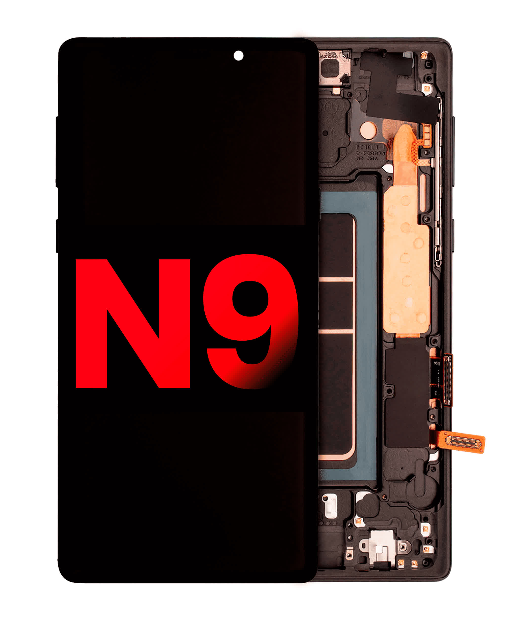 OLED Display mit Rahmen für Samsung Galaxy Note 9 (Aftermarket Plus) (Midnight Black (Schwarz))