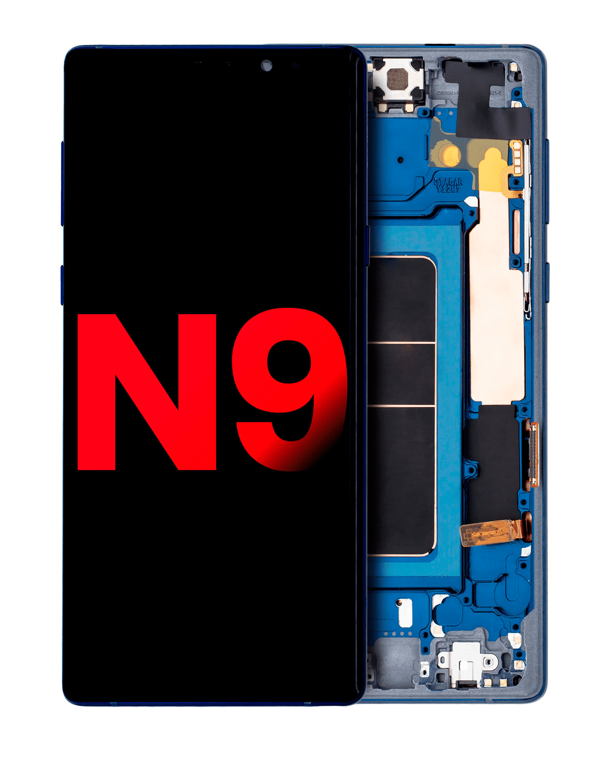 OLED Display mit Rahmen für Samsung Galaxy Note 9 (Aftermarket Plus) (Ocean Blue)