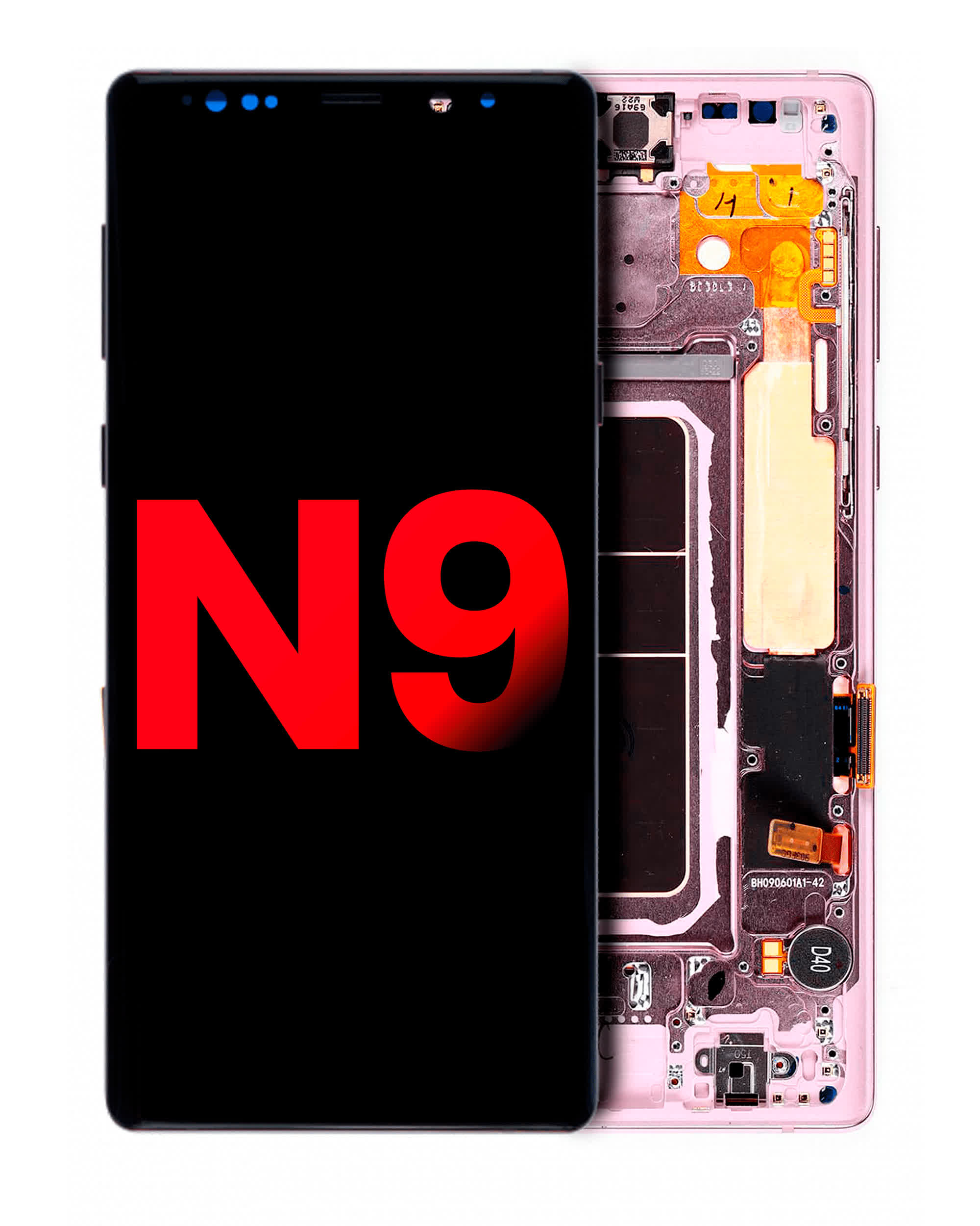 OLED Display mit Rahmen für Samsung Galaxy Note 9 (Aftermarket Plus) (Lavender Purple)