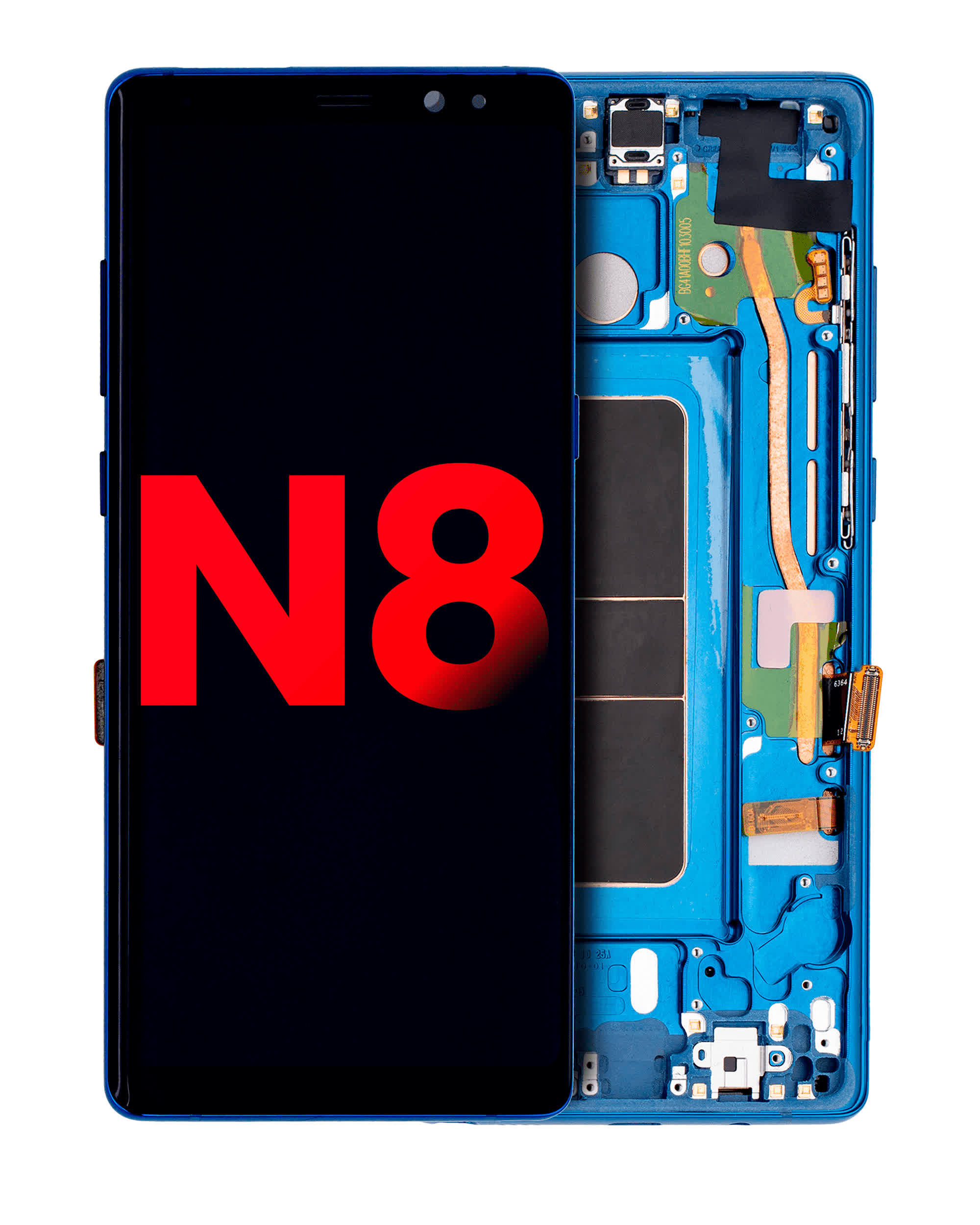 OLED Display mit Rahmen für Samsung Galaxy Note 8 (Aftermarket Plus) (Deep sea Blue)