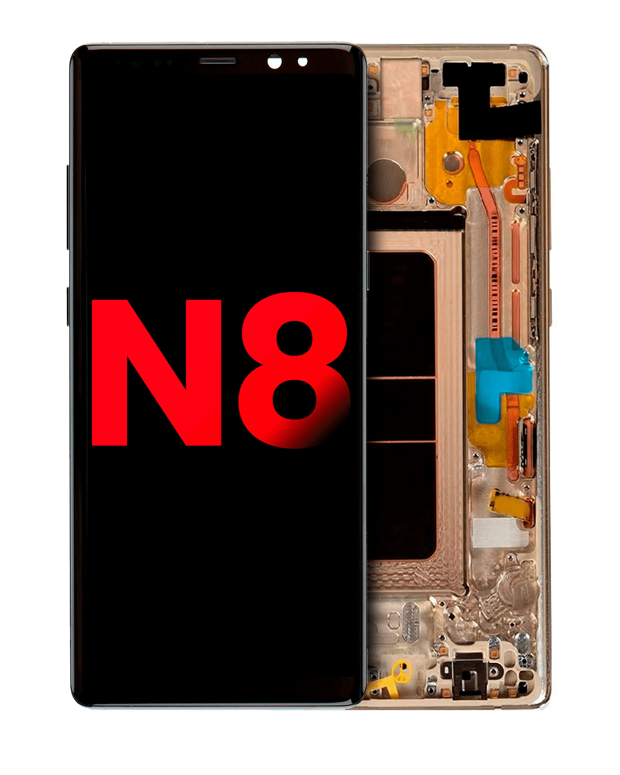 OLED Display mit Rahmen für Samsung Galaxy Note 8 (Aftermarket Plus) (Maple Gold)