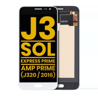 OLED Display ohne Rahmen für Samsung Galaxy J3 / Sol 4G / Express Prime / Amp Prime (J320 / 2016) (professionell aufgearbeitet) (White (Weiß))