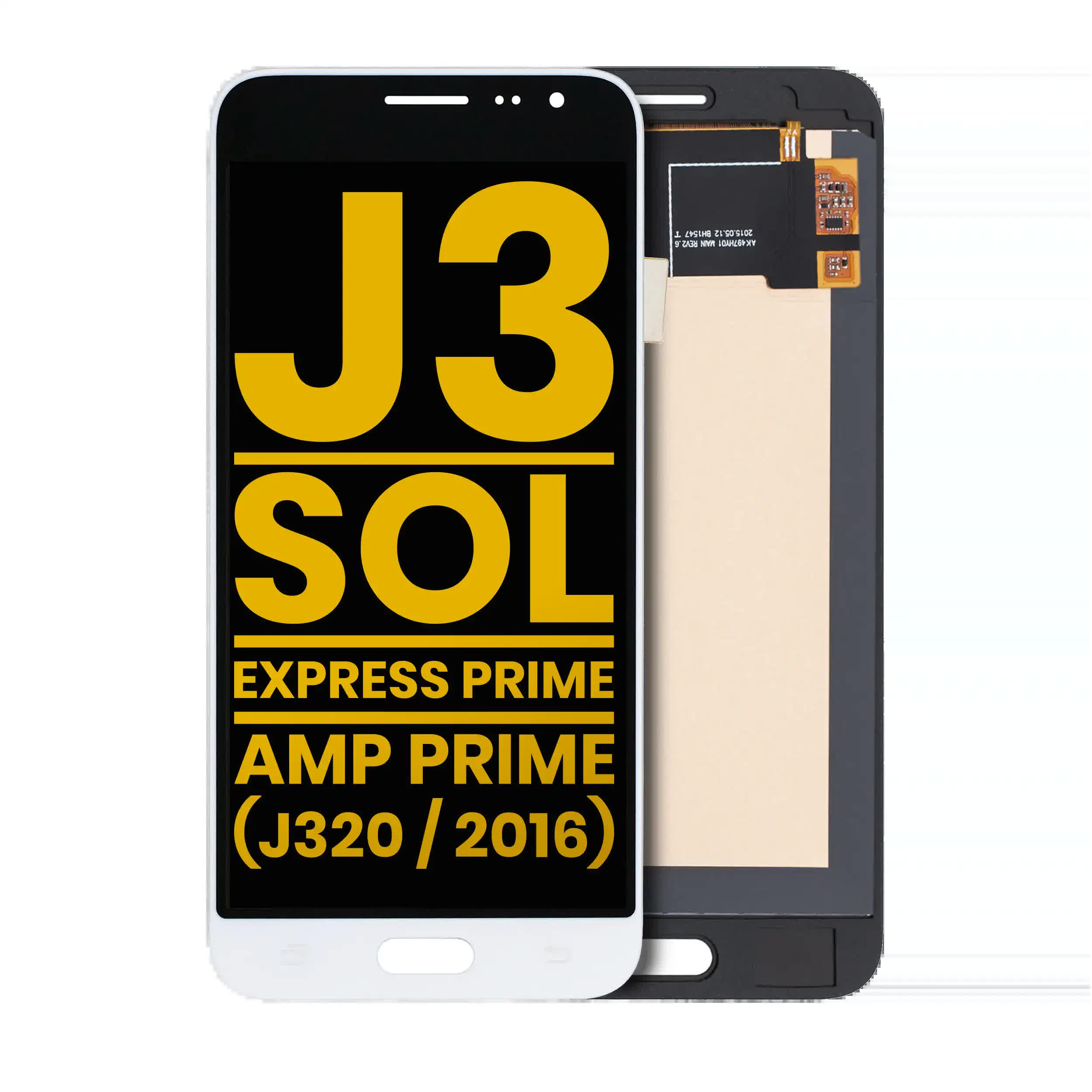 OLED Display ohne Rahmen für Samsung Galaxy J3 / Sol 4G / Express Prime / Amp Prime (J320 / 2016) (professionell aufgearbeitet) (White (Weiß))
