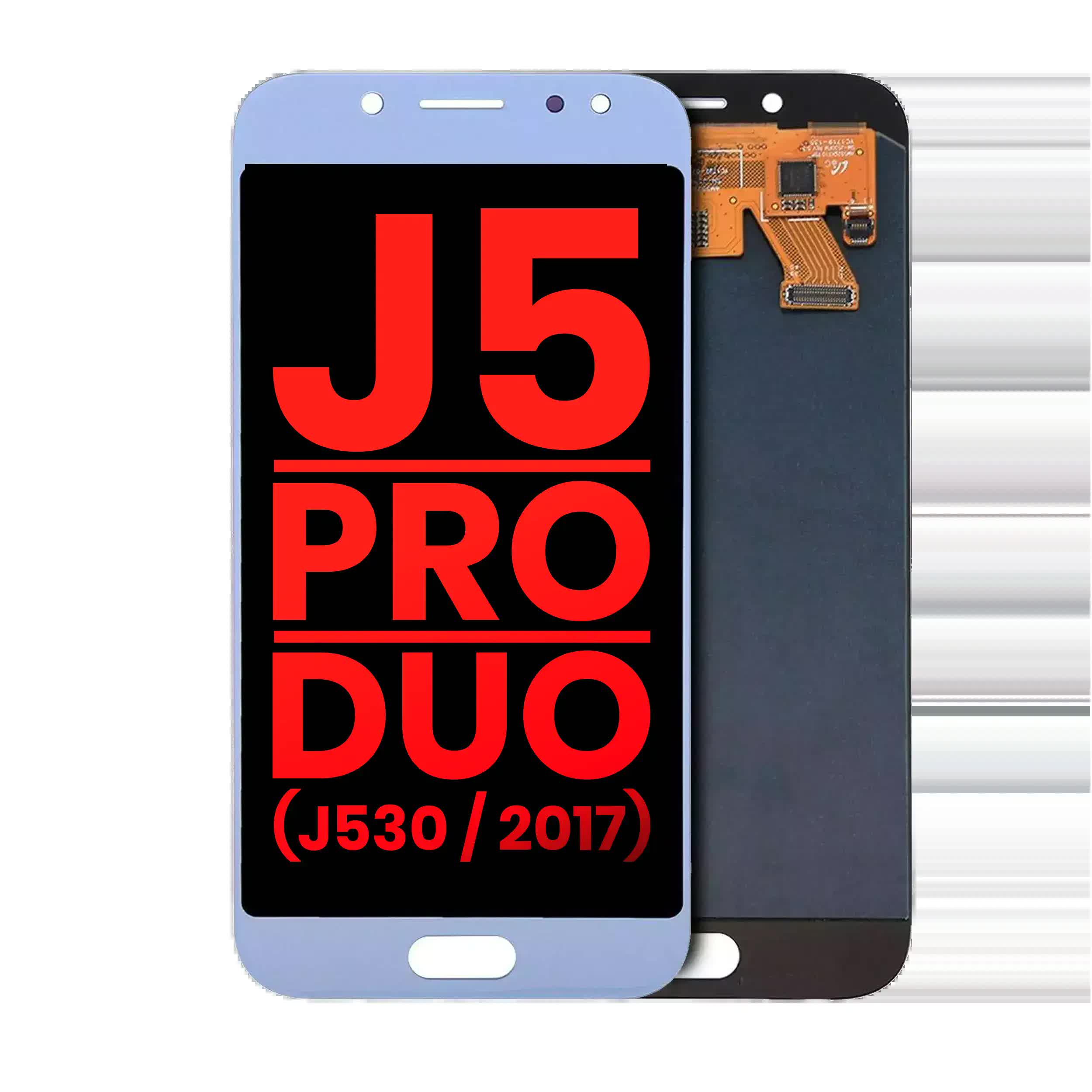 OLED Display ohne Rahmen für Samsung Galaxy J5 / Pro / Duo (J530 / 2017) (Aftermarket Plus) (Blue / Silver)