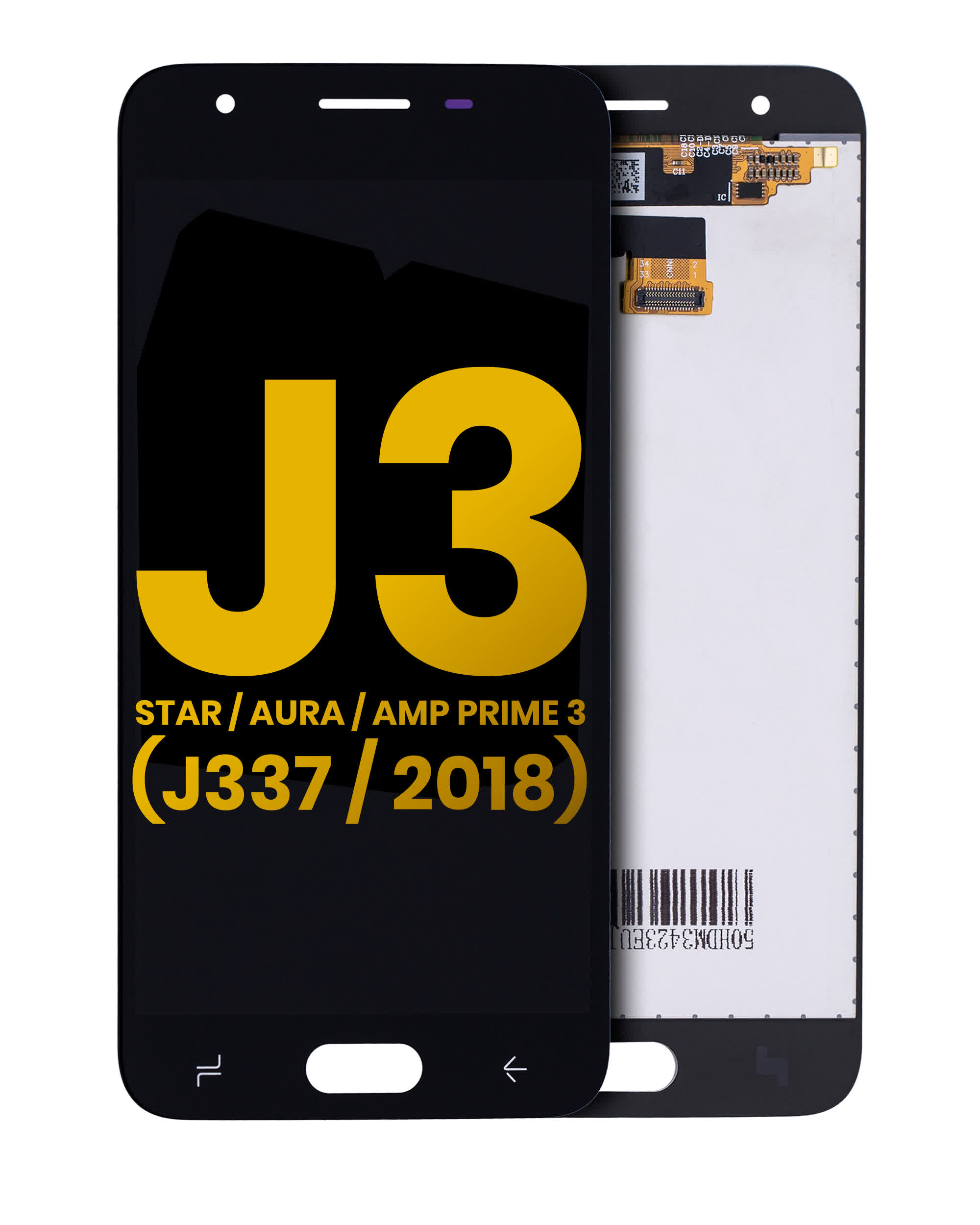 LCD Display ohne Rahmen für Samsung Galaxy J3 Star / Aura / Amp Prime 3 (J337 / 2018) (professionell aufgearbeitet) (Black (Schwarz))