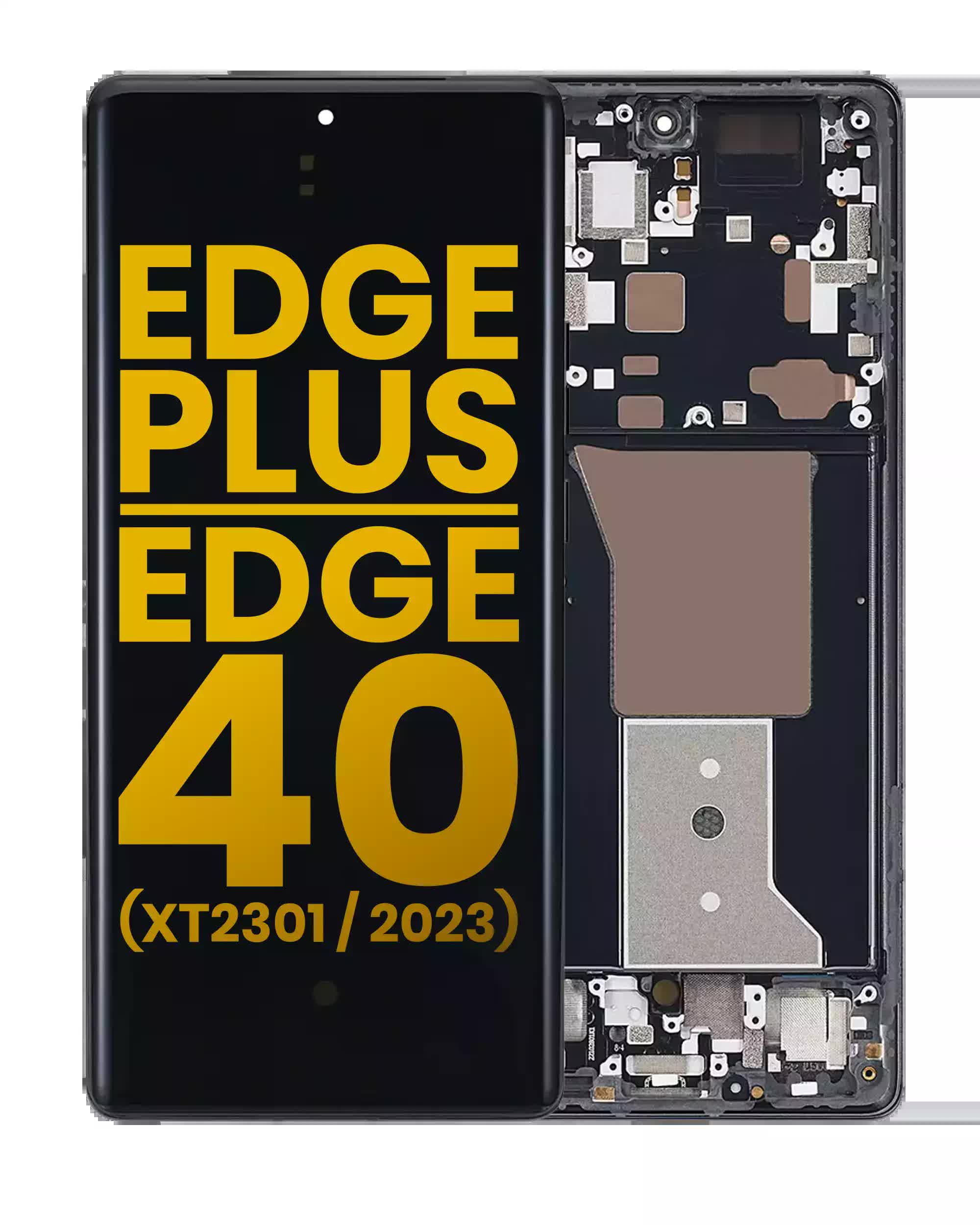 OLED Display mit Rahmen für Motorola Edge Plus / Edge 40 Pro (XT2301 / 2023) (Original) (Interstellar Black)