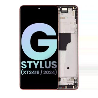 OLED Display mit Rahmen für Motorola Moto G Stylus 5G (XT2419 / 2024) (Original) (Scarlet Wave)