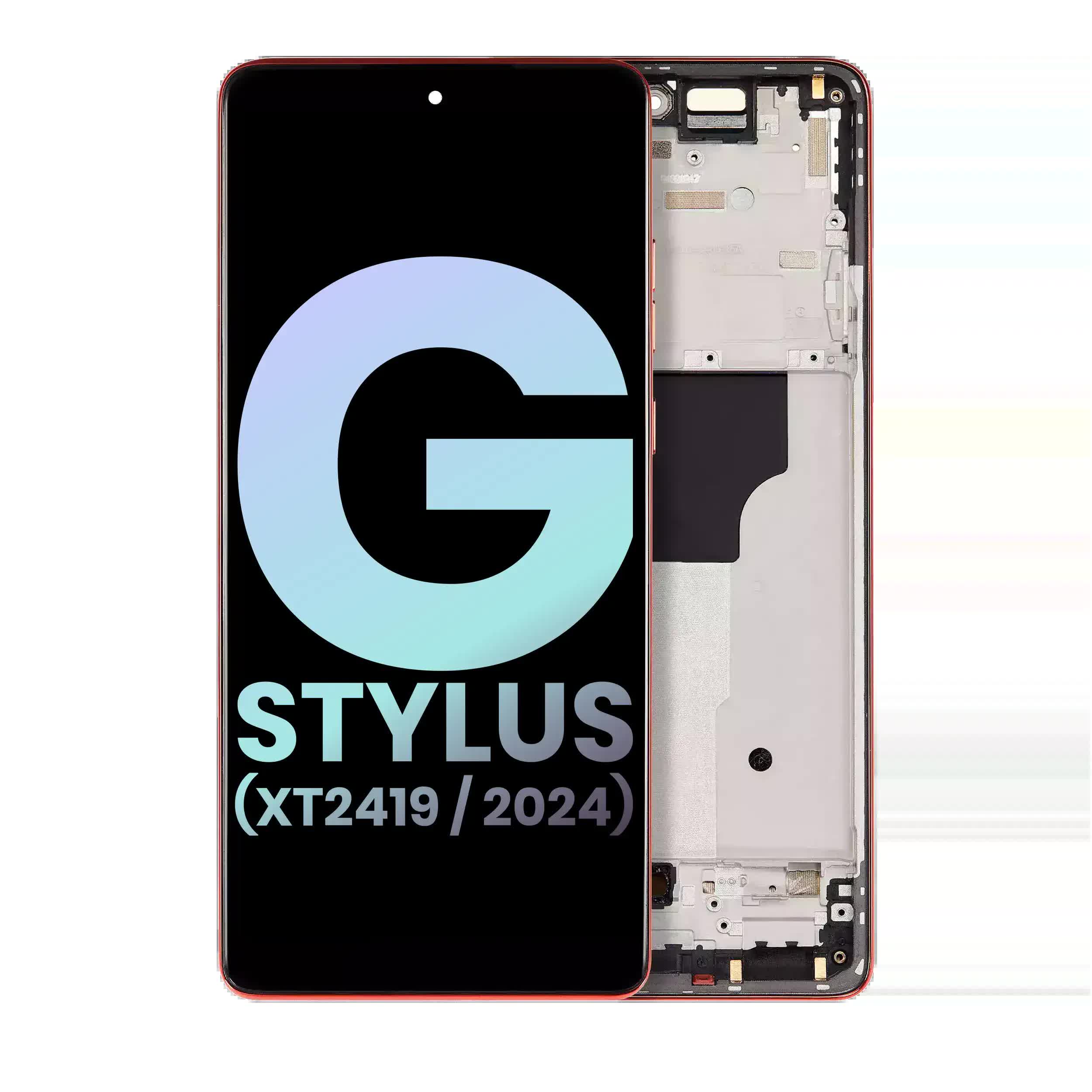 OLED Display mit Rahmen für Motorola Moto G Stylus 5G (XT2419 / 2024) (Original) (Scarlet Wave)