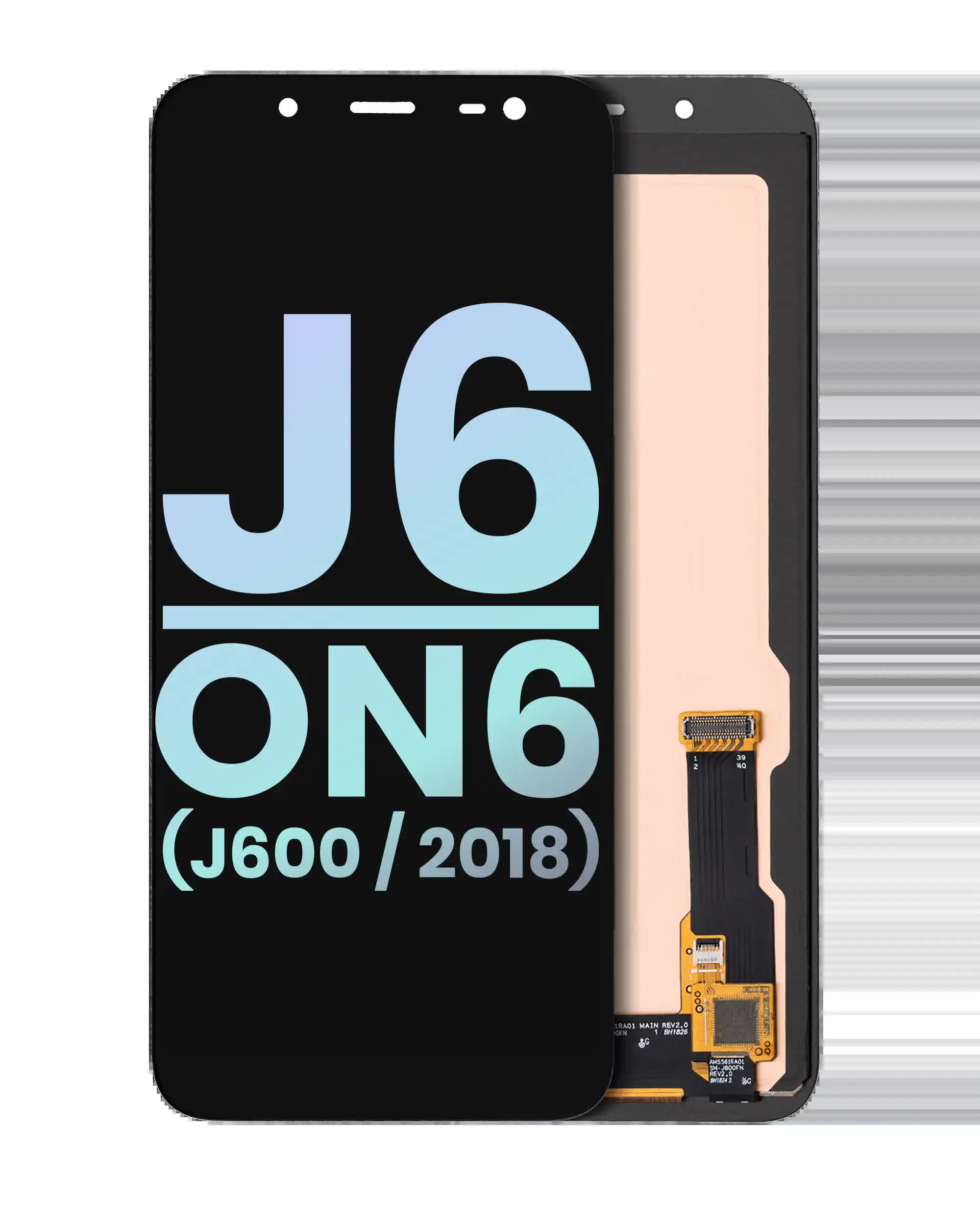OLED Display ohne Rahmen für Samsung Galaxy J6 / On6 (J600 / 2018) (Service Pack) (Black (Schwarz))