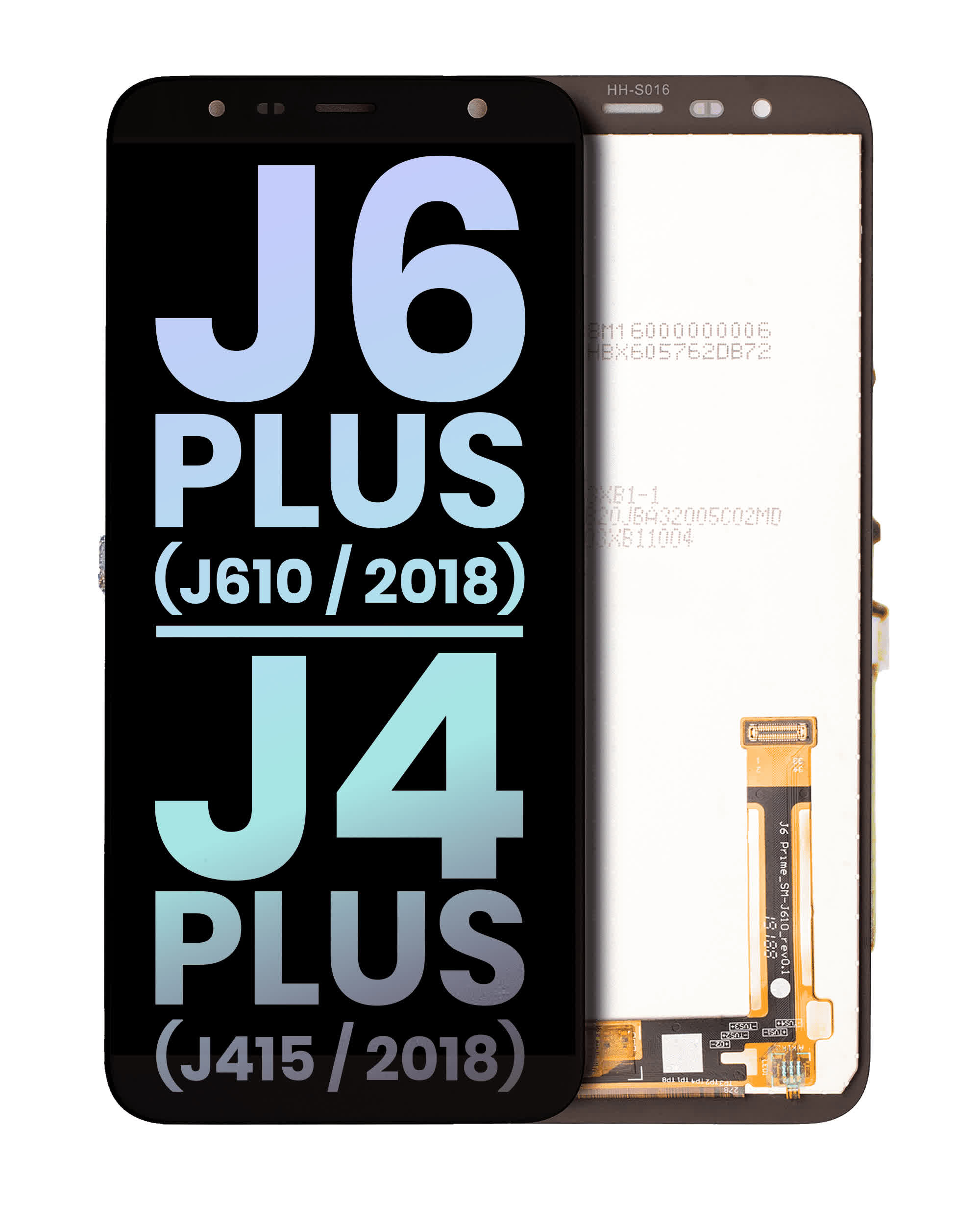 LCD Display ohne Rahmen für Samsung Galaxy J6 Plus (J610 / 2018) / J4 Plus (J415 / 2018) (Service Pack) (Black (Schwarz))