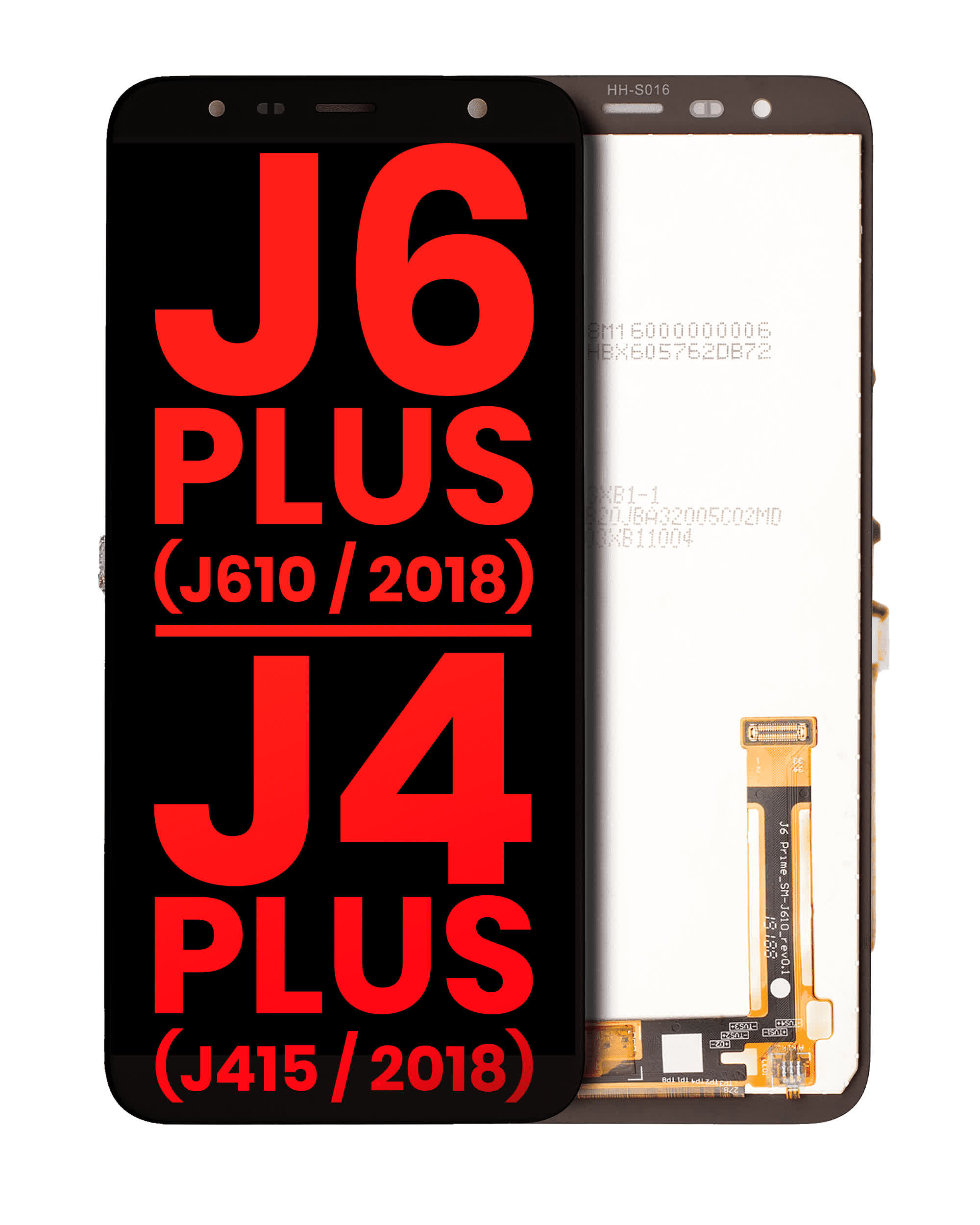 LCD Display ohne Rahmen für Samsung Galaxy J6 Plus (J610 / 2018) / J4 Plus (J415 / 2018) (Aftermarket Plus) (Black (Schwarz))