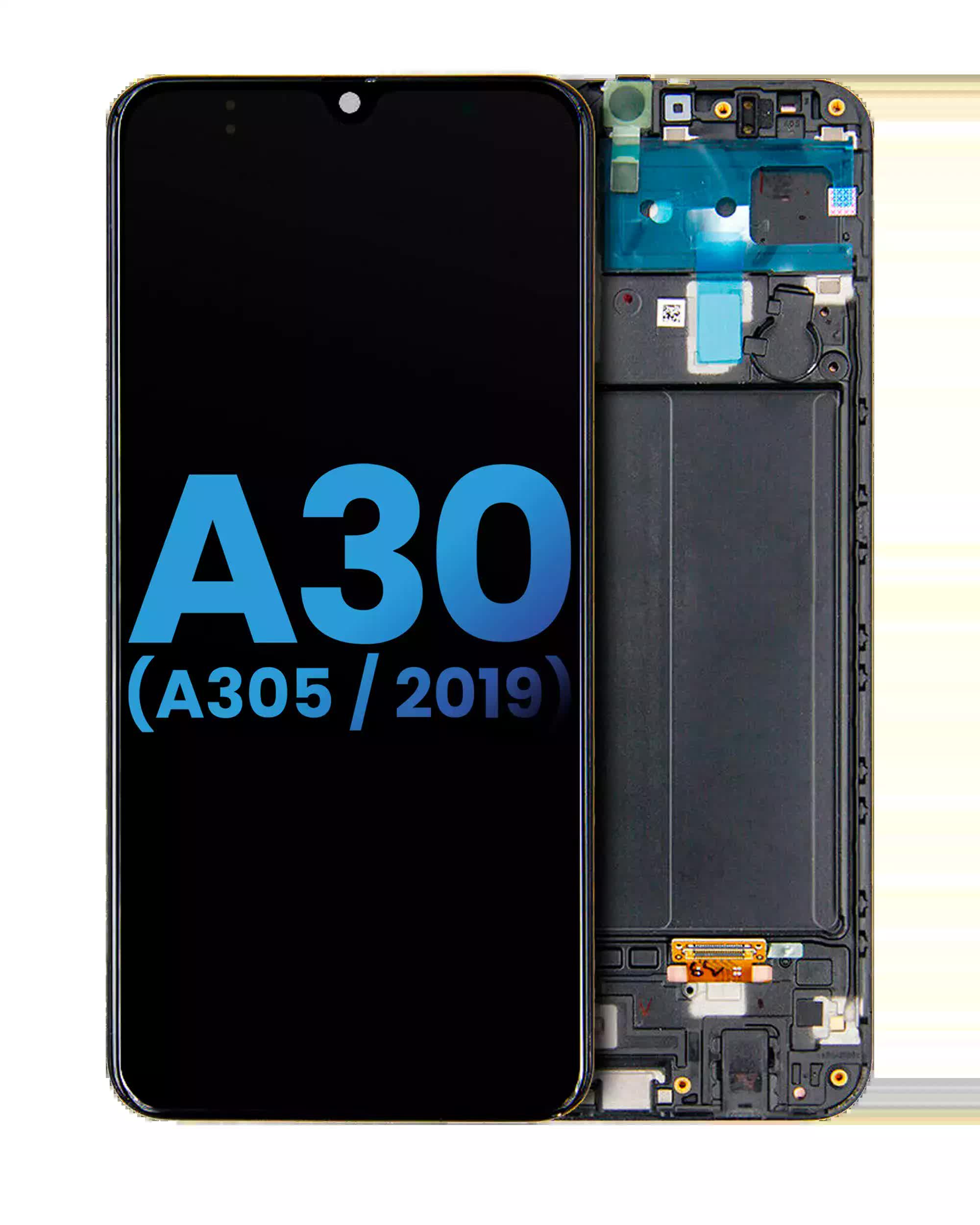 LCD Display mit Rahmen für Samsung Galaxy A30 (A305 / 2019) (Aftermarket: Incell)