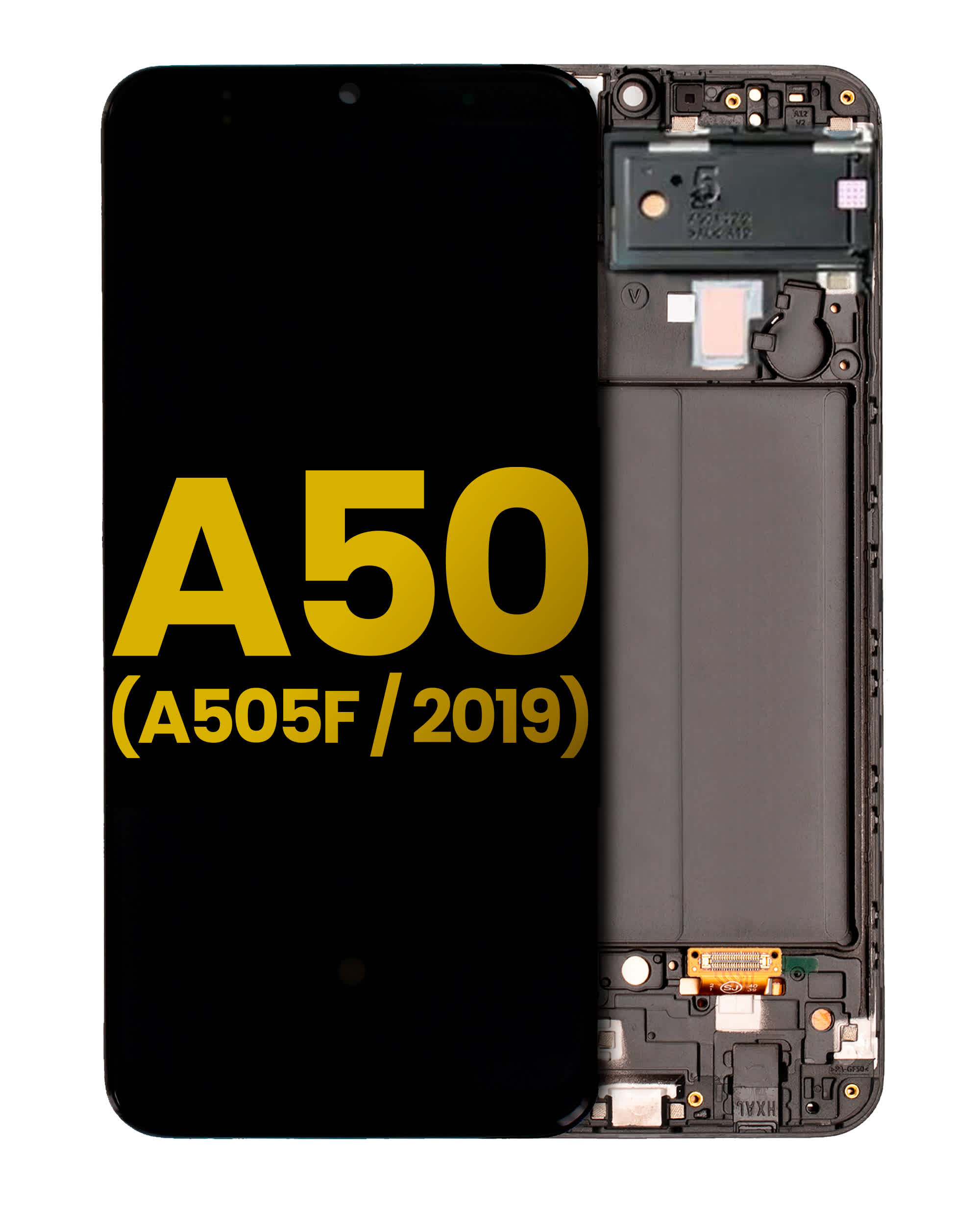OLED Display mit Rahmen für Samsung Galaxy A50 (A505F / 2019) (professionell aufgearbeitet)