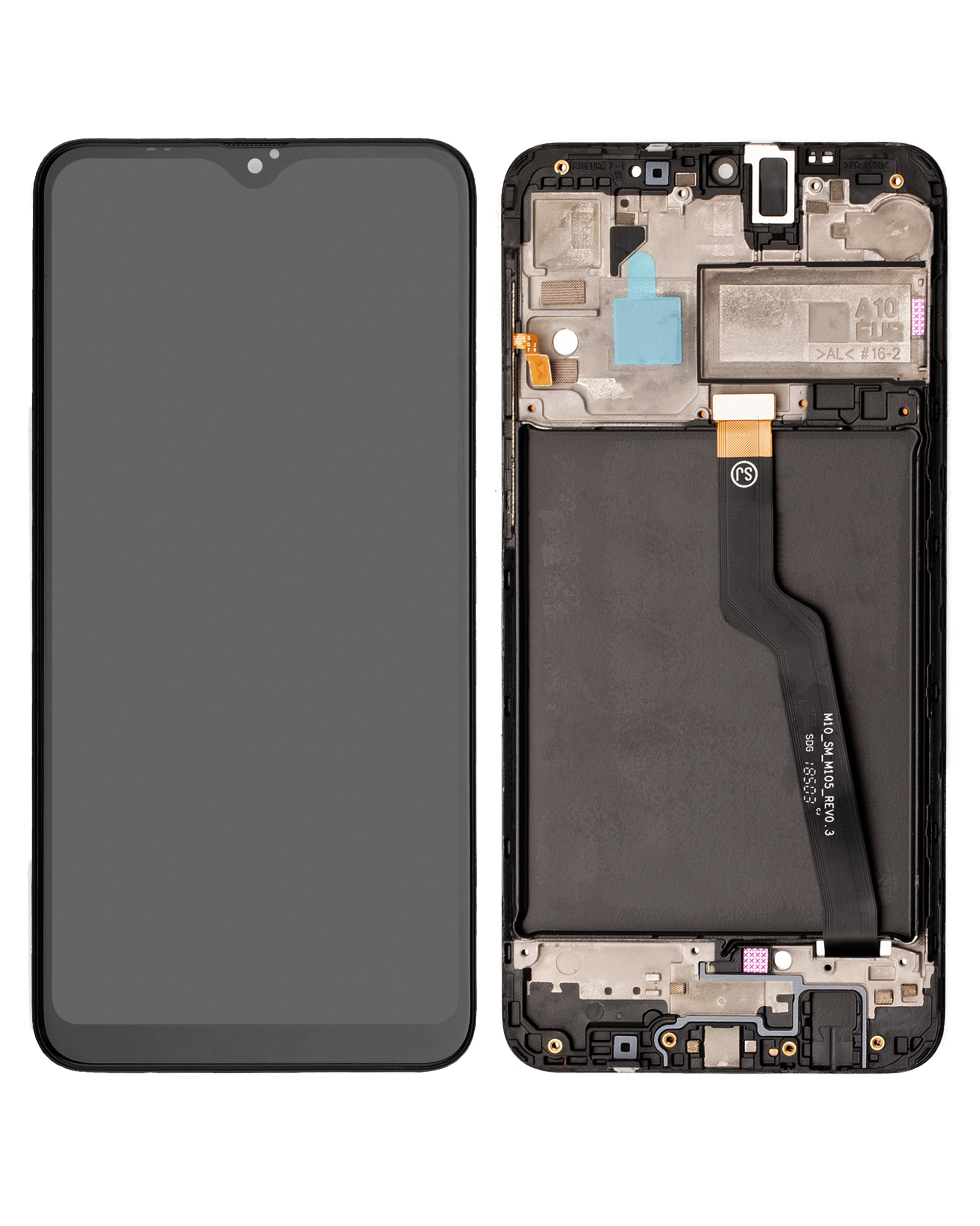 LCD Display mit Rahmen für Samsung Galaxy A10 (A105 / 2019) (Dual Card Version) (Aftermarket Plus) – Bild 2