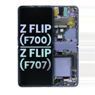 Inner OLED Display mit Rahmen für Samsung Galaxy Z Flip 5G (F707) (Service Pack) (Mirror Purple)