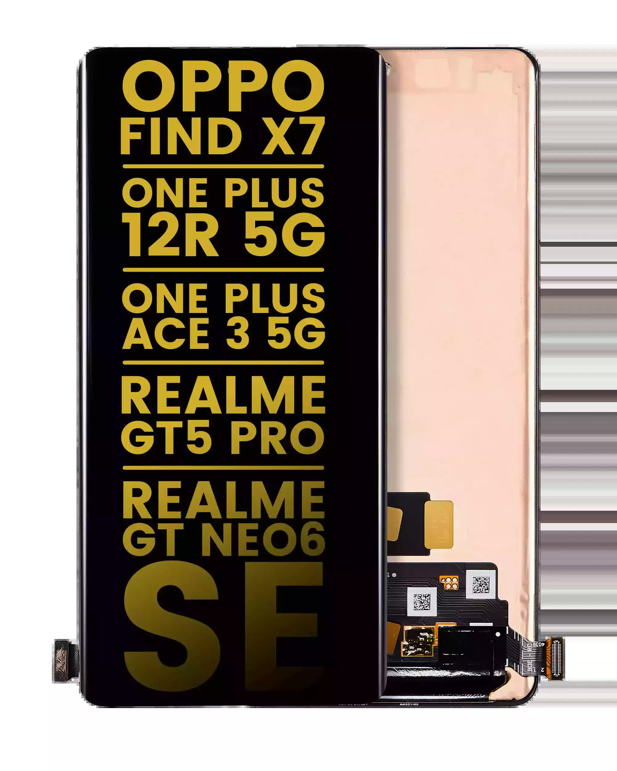 OLED Display ohne Rahmen für OPPO Find X7 / One Plus 12R 5G / One Plus Ace 3 5G / Realme GT5 Pro / Realme GT Neo6 SE / Realme GT 6 (International V