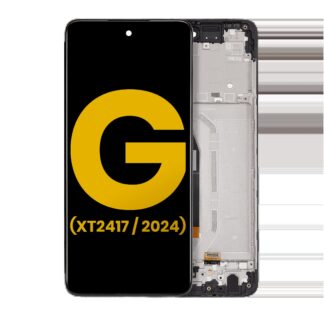 LCD Display mit Rahmen für Motorola Moto G 5G (XT2417 / 2024) (professionell aufgearbeitet) (Sage Green)