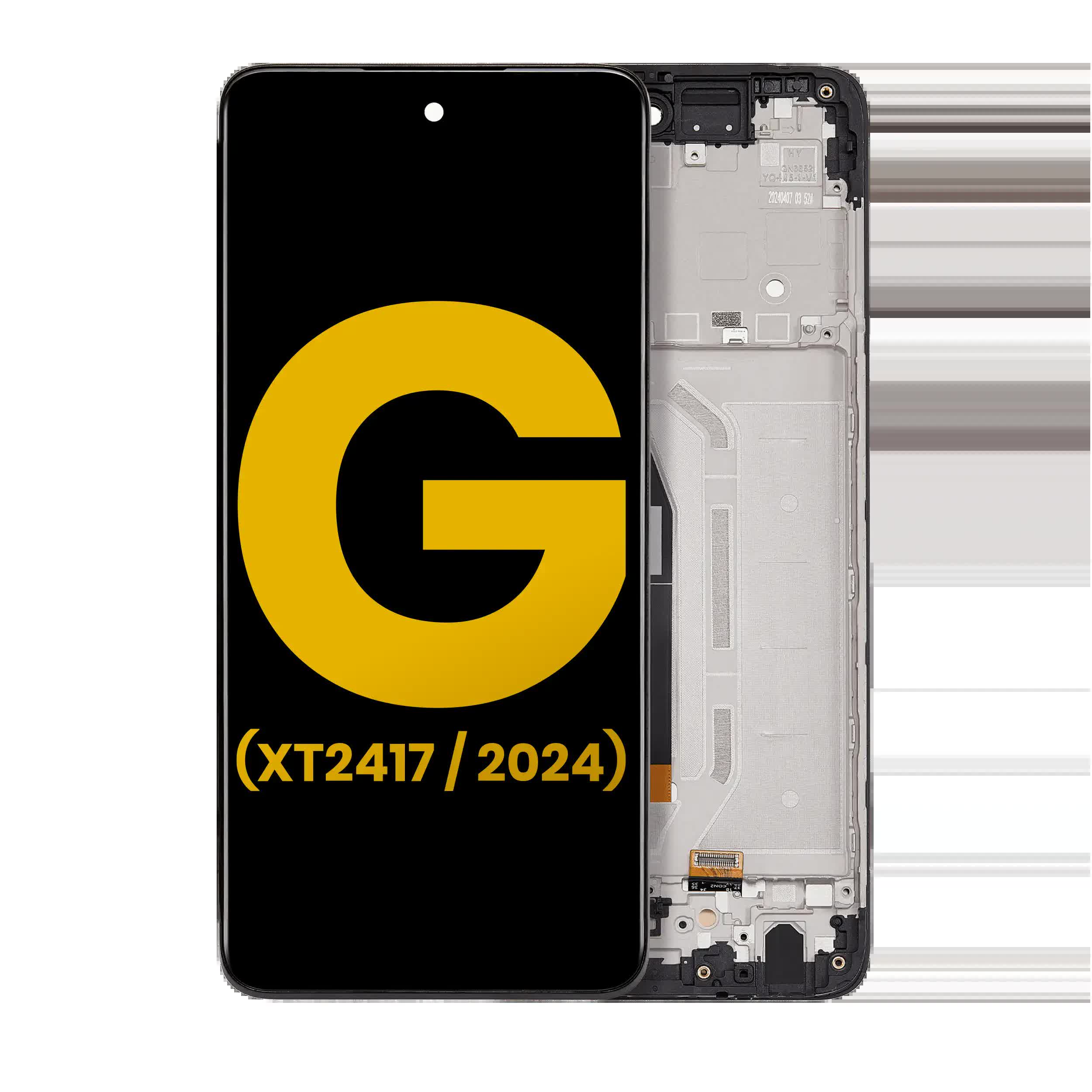 LCD Display mit Rahmen für Motorola Moto G 5G (XT2417 / 2024) (professionell aufgearbeitet) (Sage Green)