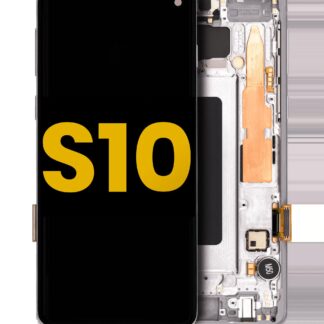 OLED Display mit Rahmen für Samsung Galaxy S10 (professionell aufgearbeitet) (Prism White)