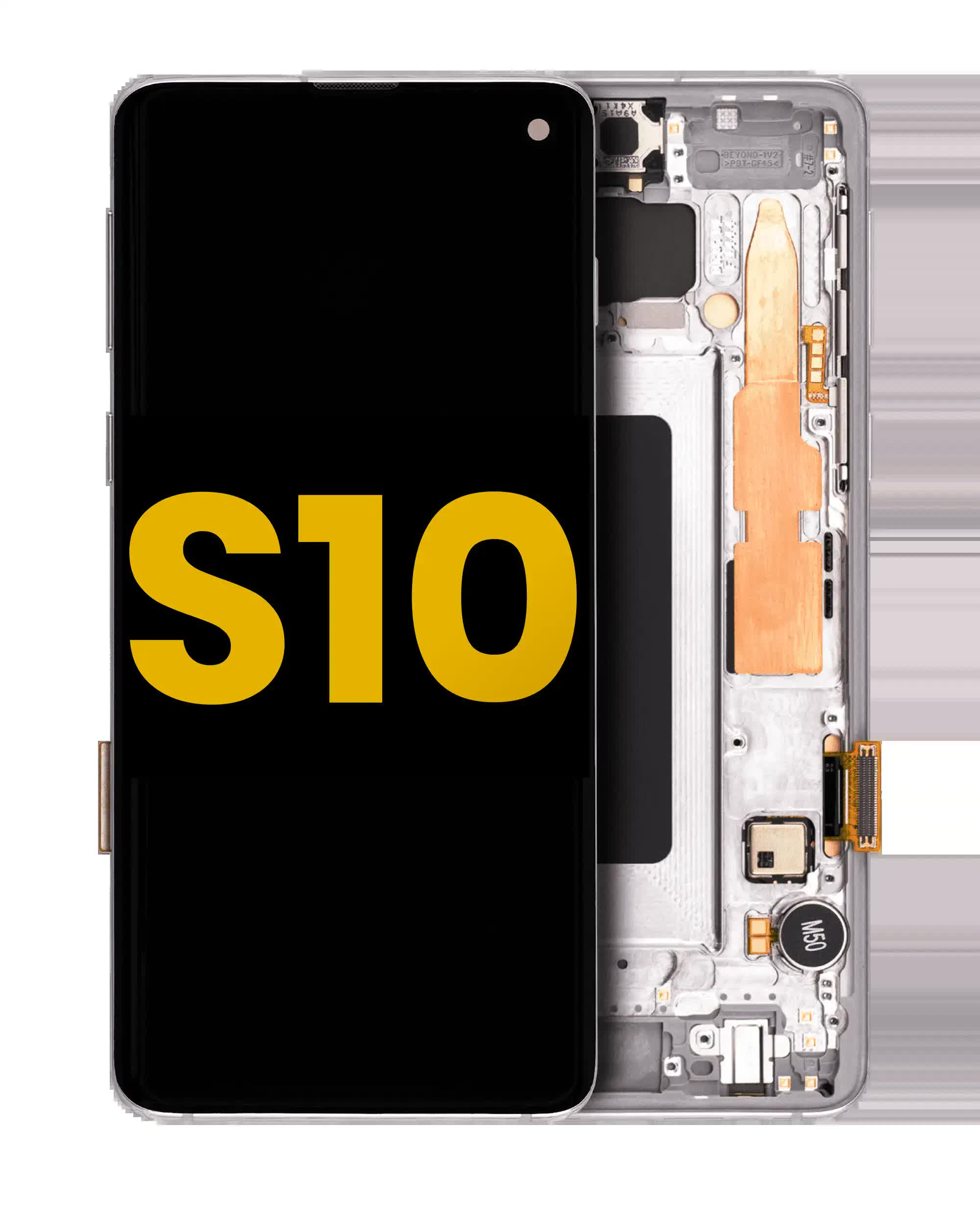 OLED Display mit Rahmen für Samsung Galaxy S10 (professionell aufgearbeitet) (Prism White)