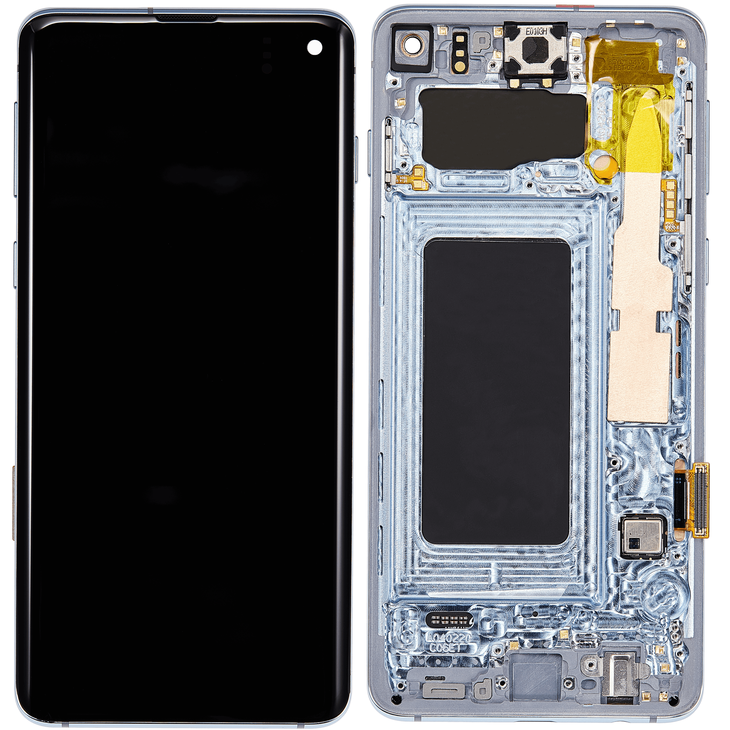 OLED Display mit Rahmen für Samsung Galaxy S10 (professionell aufgearbeitet) (Prism Blue) – Bild 2