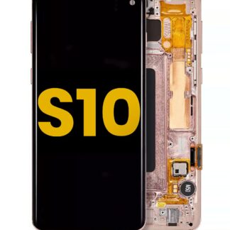 OLED Display mit Rahmen für Samsung Galaxy S10 (professionell aufgearbeitet) (Flamingo Pink (Rosa))