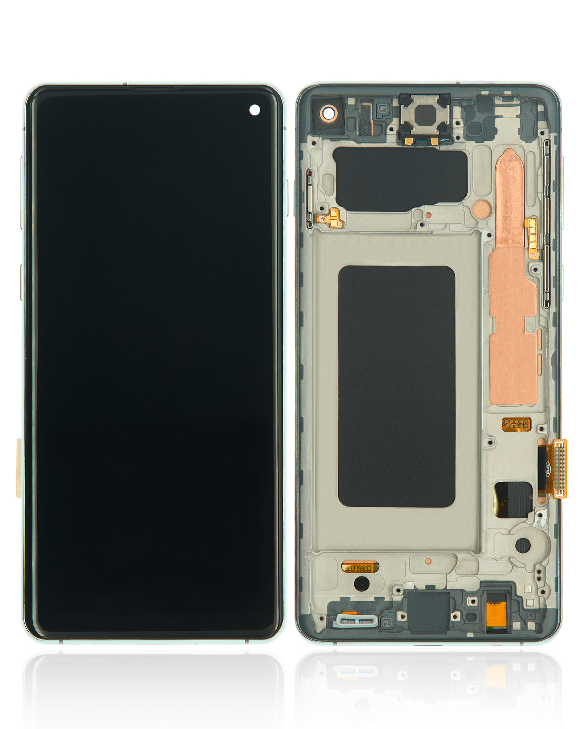 LCD Display mit Rahmen (ohne Fingerprint Sensor) für Samsung Galaxy S10 (Aftermarket Plus: TFT) (Prism Green) – Bild 2