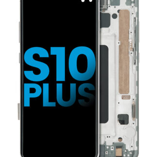 LCD Display mit Rahmen (ohne FingerPrint Sensor) für Samsung Galaxy S10 Plus (Aftermarket Plus: TFT) (Prism / Ceramic Black)