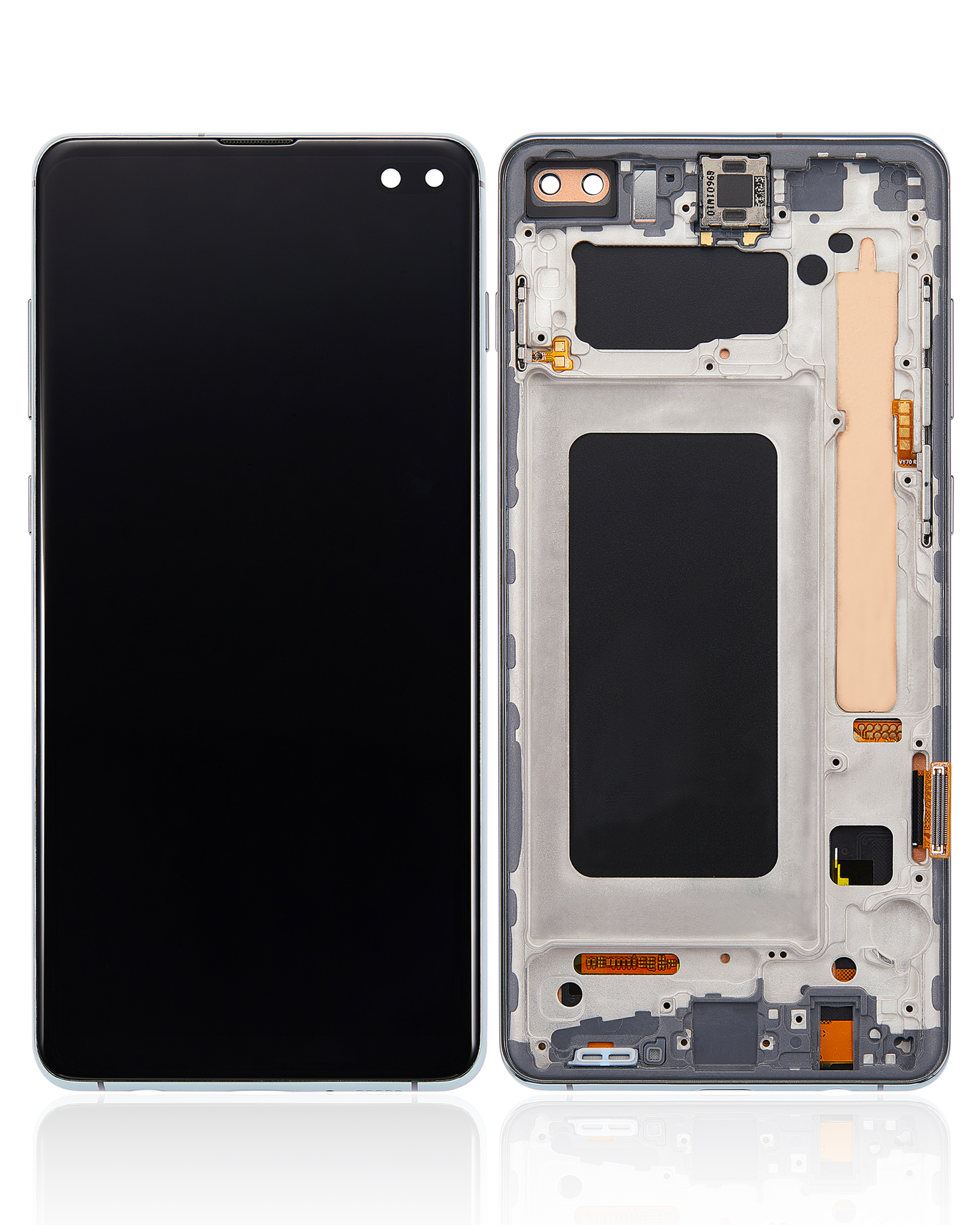 LCD Display mit Rahmen (ohne Fingerprint Sensor) für Samsung Galaxy S10 Plus (Aftermarket Plus: TFT) (Prism Green) – Bild 2