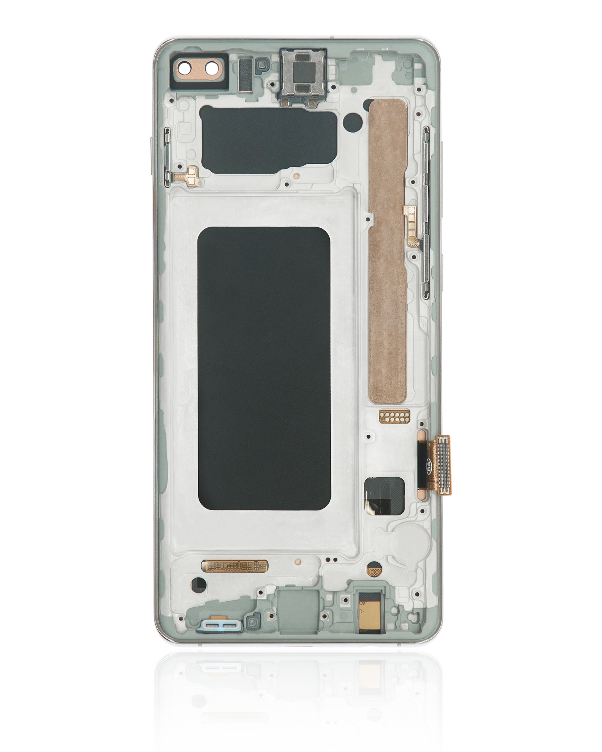 LCD Display mit Rahmen (ohne Fingerprint Sensor) für Samsung Galaxy S10 Plus (Aftermarket Plus: TFT) (Prism White) – Bild 4