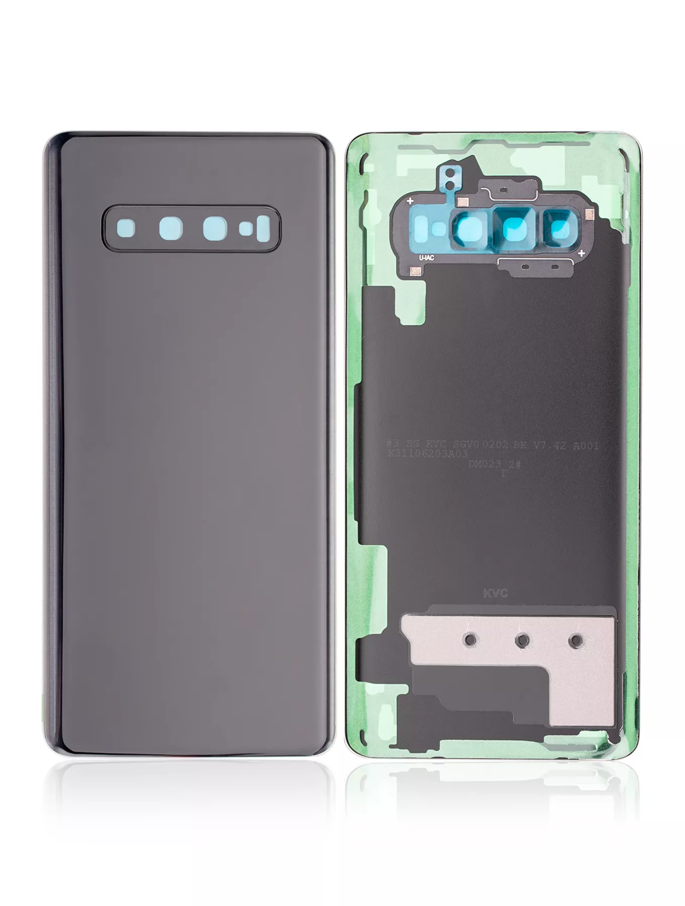 Rückdeckelglas mit Kameraglas für Samsung Galaxy S10 Plus (Service Pack) (Prism Black) – Bild 2