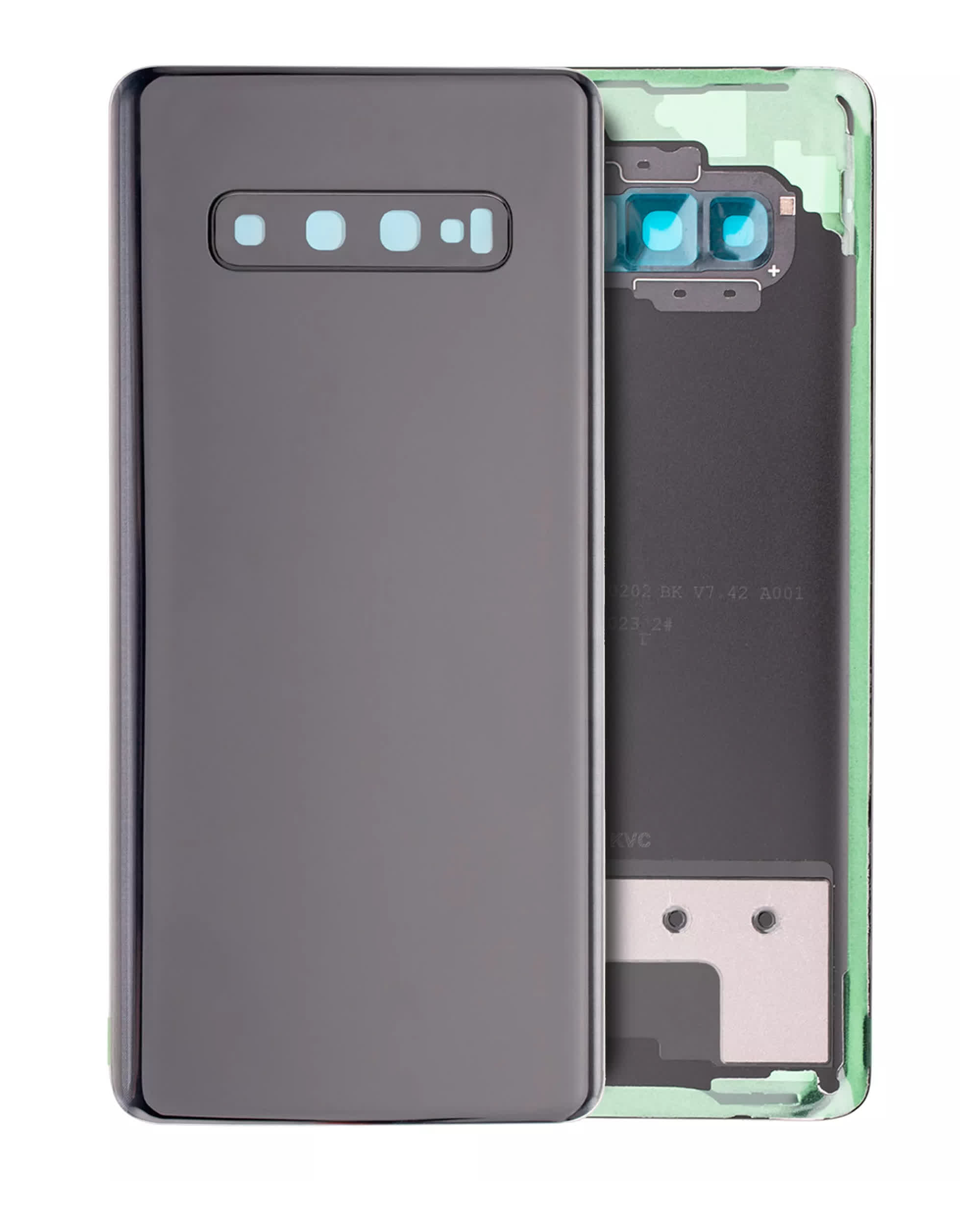 Rückdeckelglas mit Kameraglas für Samsung Galaxy S10 Plus (Service Pack) (Prism Black)