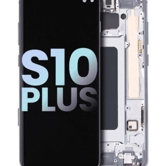OLED Display mit Rahmen für Samsung Galaxy S10 Plus (Service Pack) (Prism / Ceramic Black)