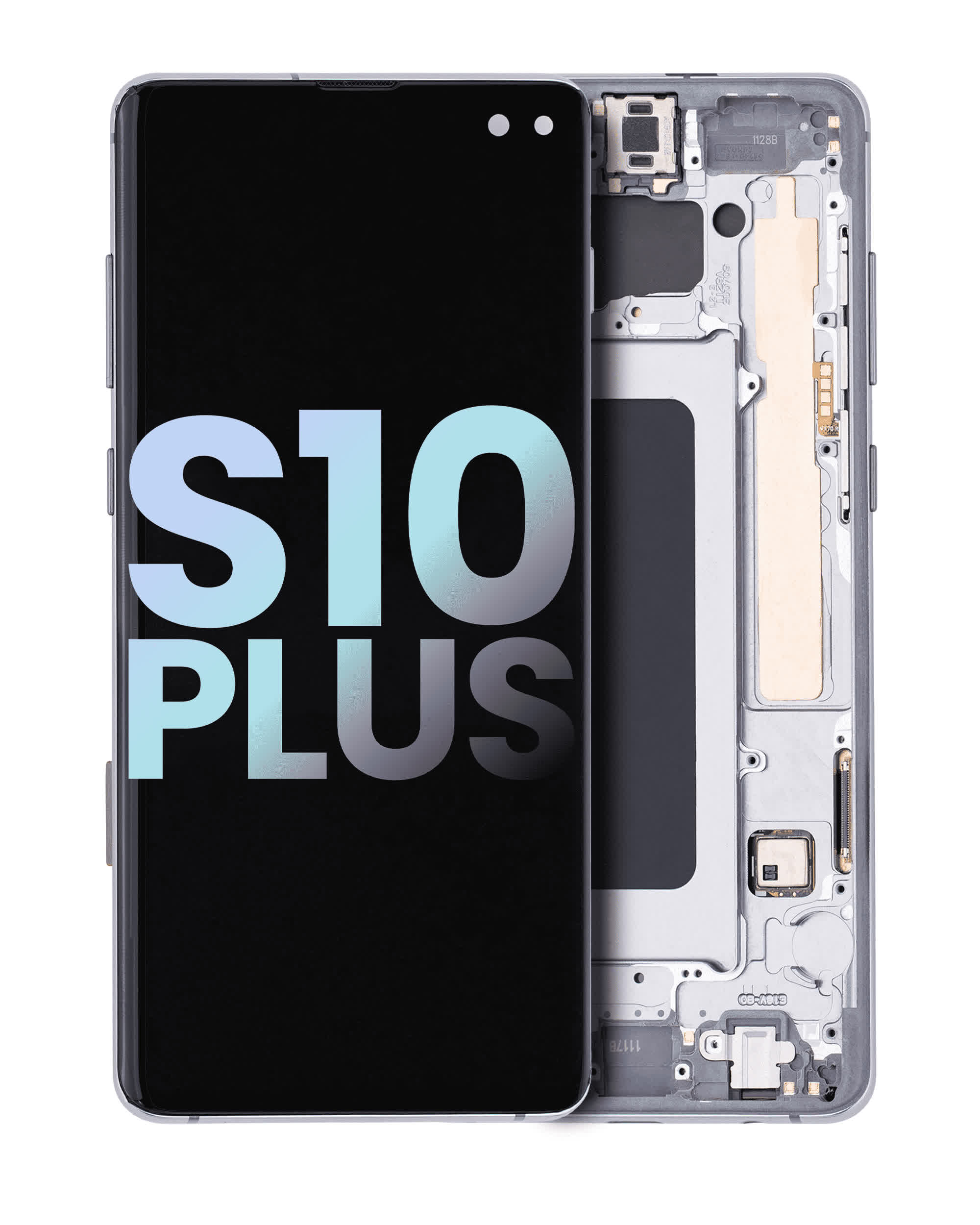 OLED Display mit Rahmen für Samsung Galaxy S10 Plus (Service Pack) (Prism / Ceramic Black)